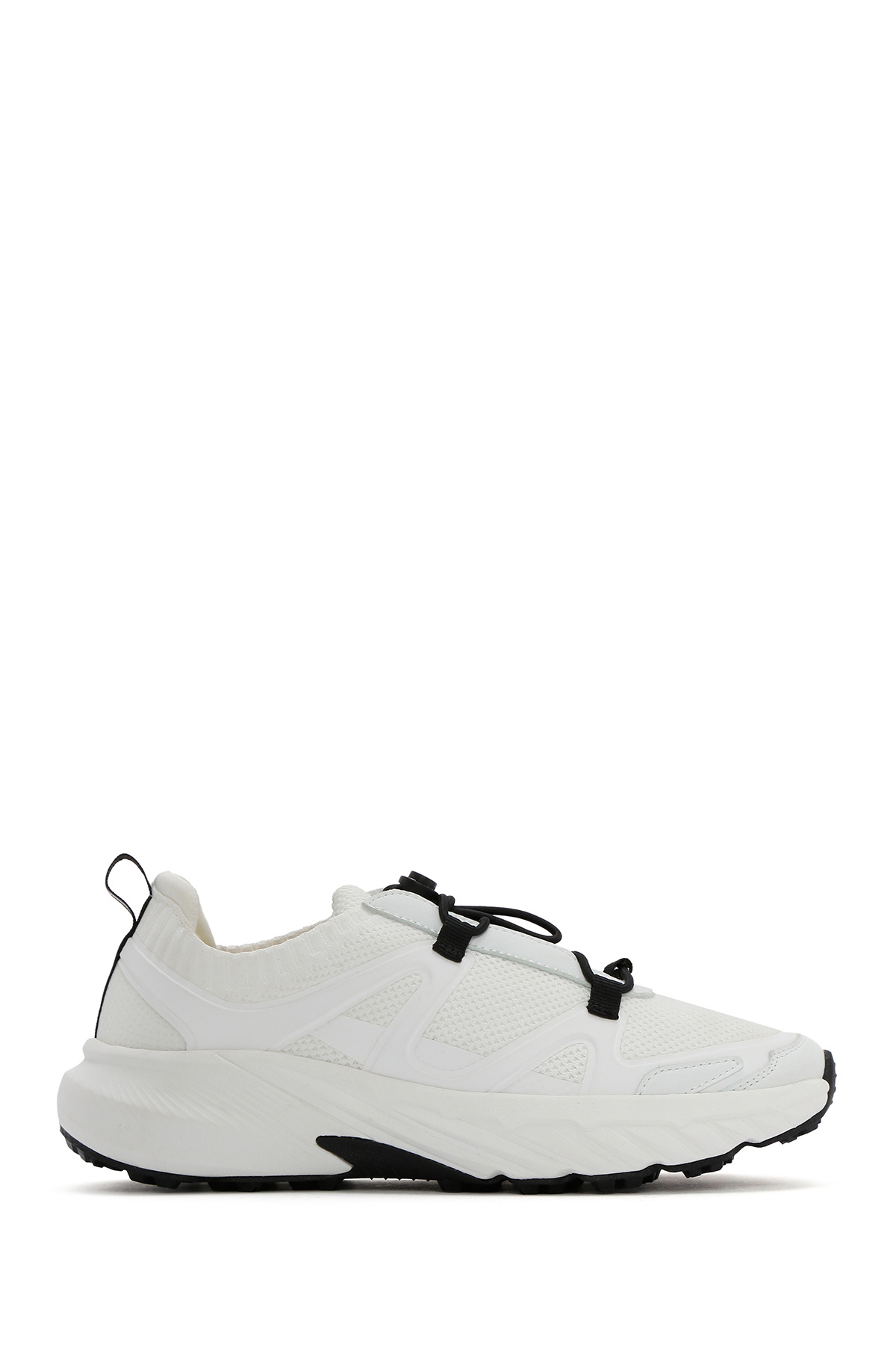 ACBC x DERİMOD Kadın Beyaz Bağcıklı Kalın Tabanlı Kumaş Sneaker 25SFD43556F