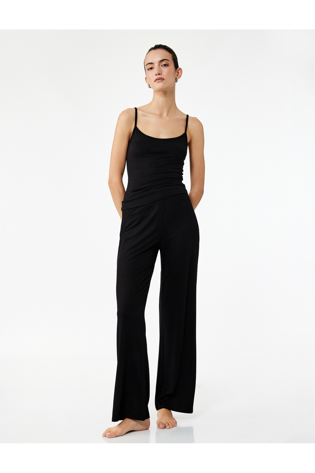 Koton Viskon Kumaş Geniş Paça Pijama Altı