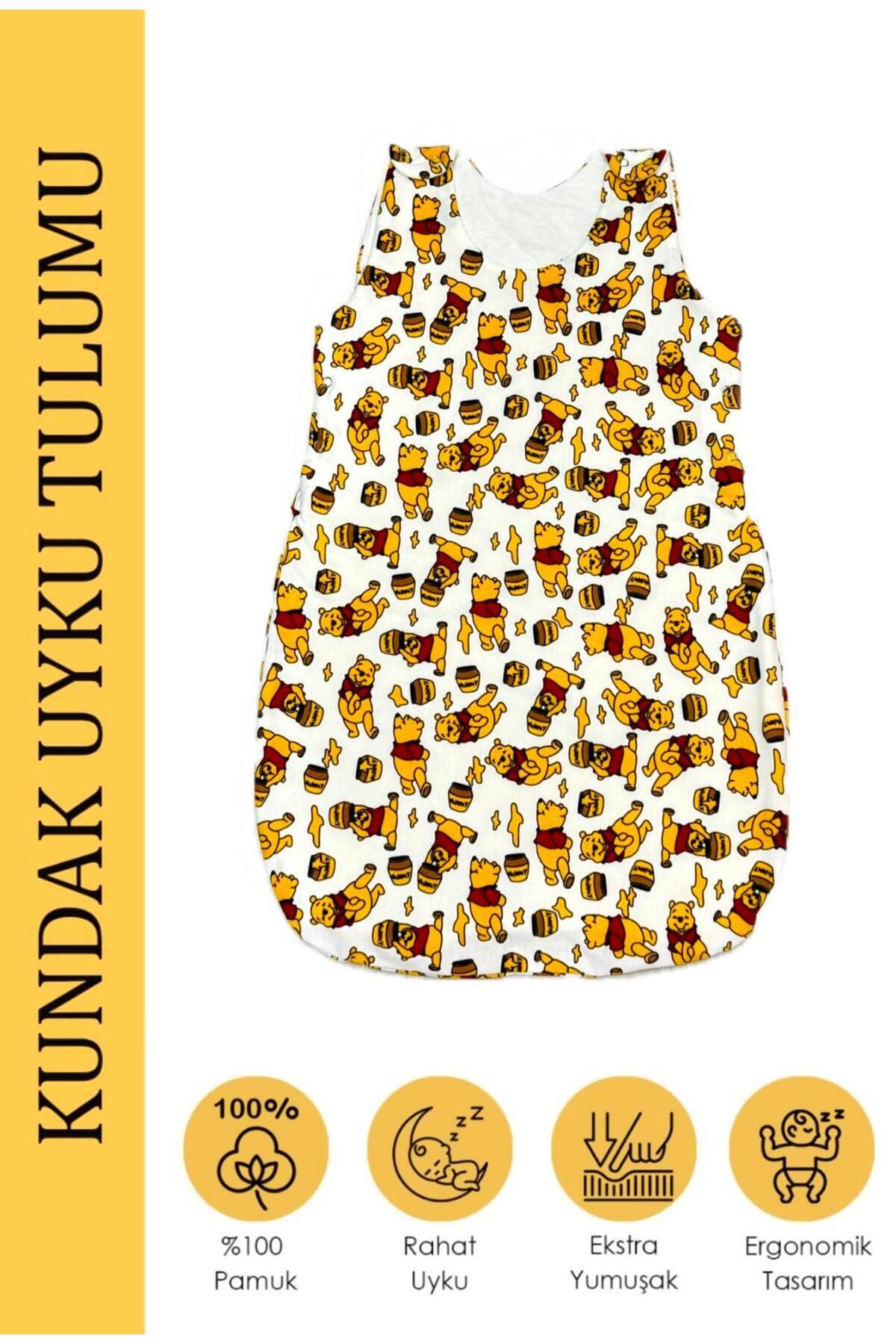 Lumos Trade Yeni Doğan Bebek Winnie the Pooh Desenli Soft Kundak Uyku Tulumu 0-6 Ay 1 Tog - Fular Hediyeli fotoğrafı 6 (önizleme)