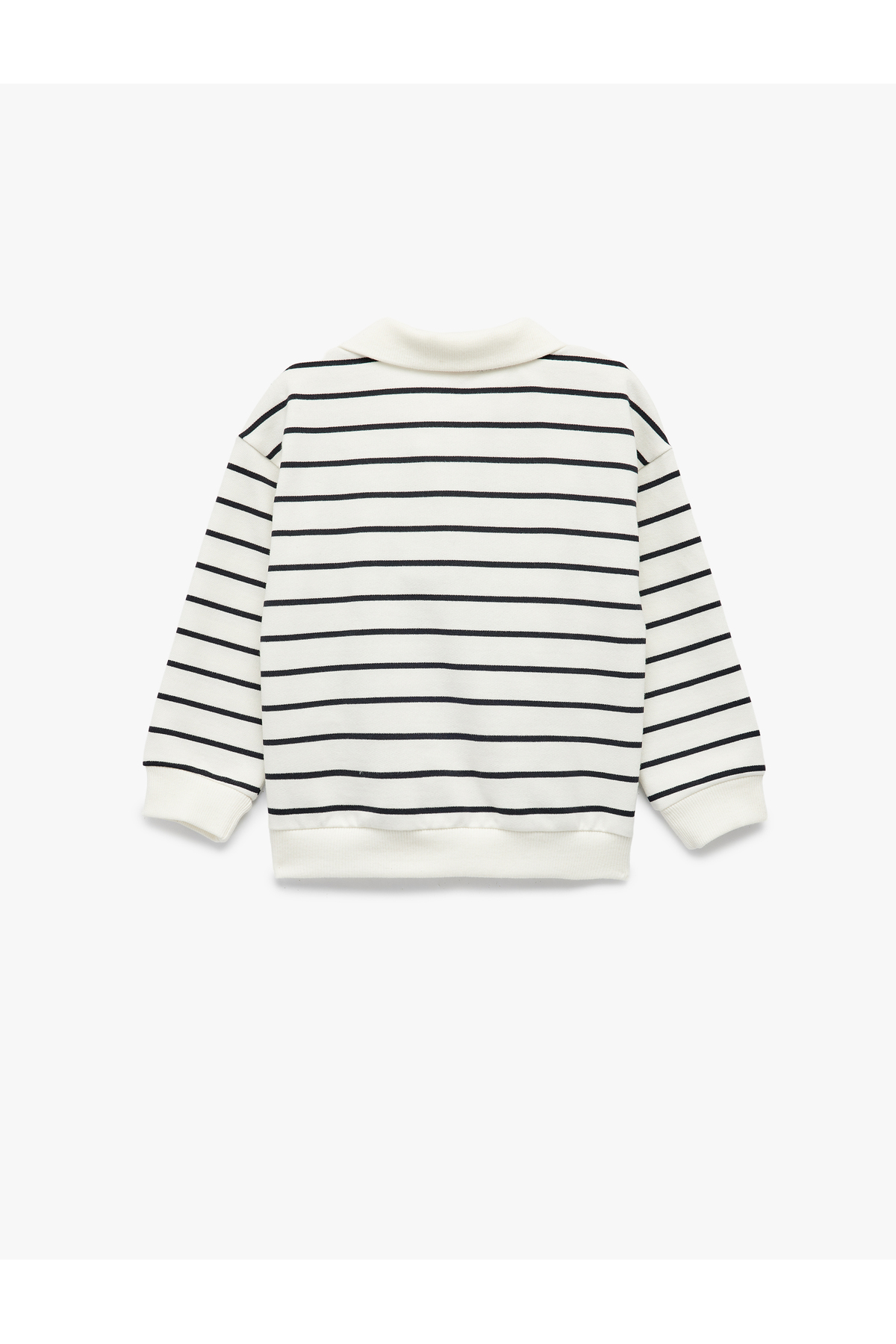 Koton Şardonlu Uzun Kollu Oversize Pamuklu Düğmeli Polo Yaka Sweatshirt fotoğrafı 2 (önizleme)