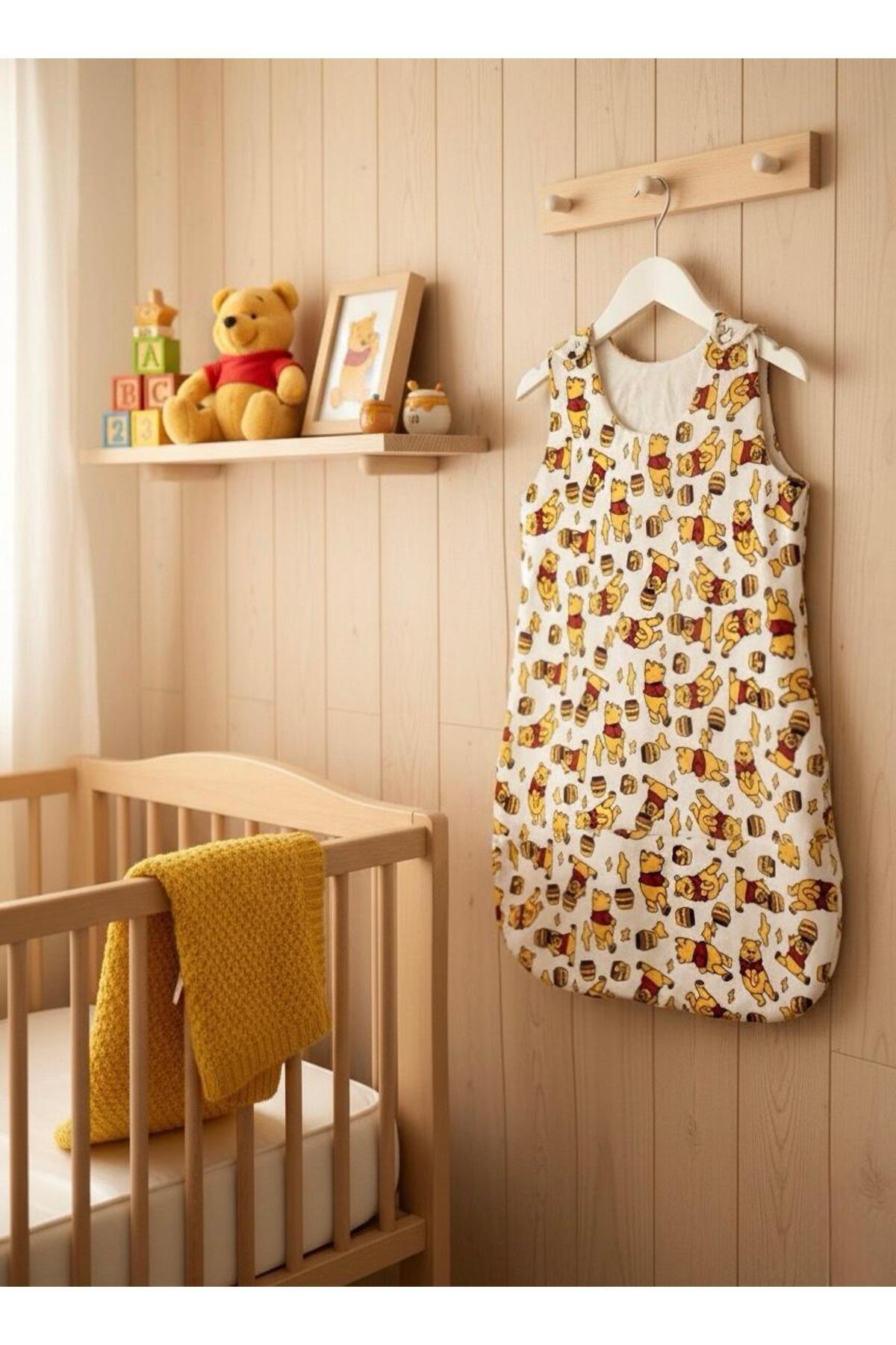 Lumos Trade Yeni Doğan Bebek Winnie the Pooh Desenli Soft Kundak Uyku Tulumu 0-6 Ay 1 Tog - Fular Hediyeli fotoğrafı 5 (önizleme)