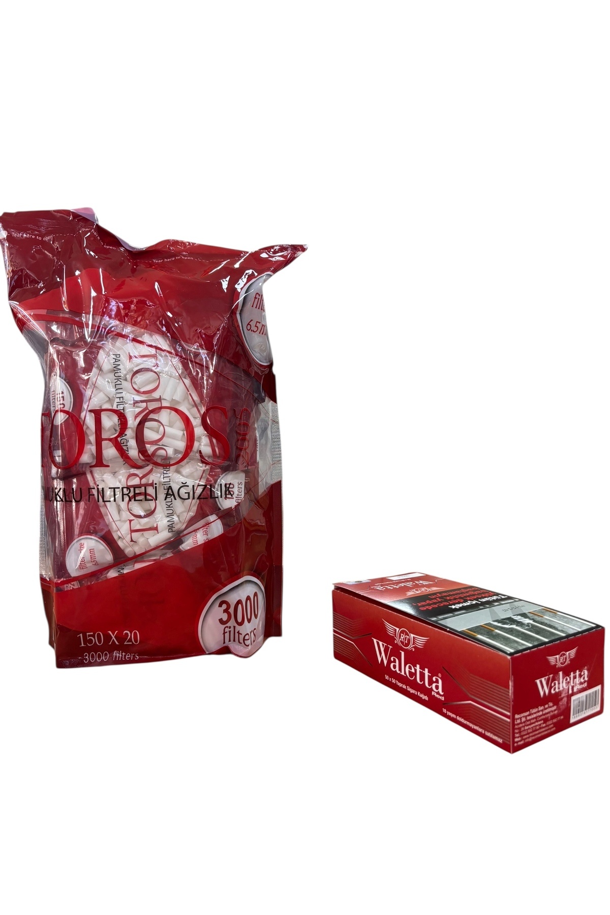 Han Tobacco 6.5 Mm 3000 Adet Pamuklu Filtre + 2500 Yaprak Red Kâğıt