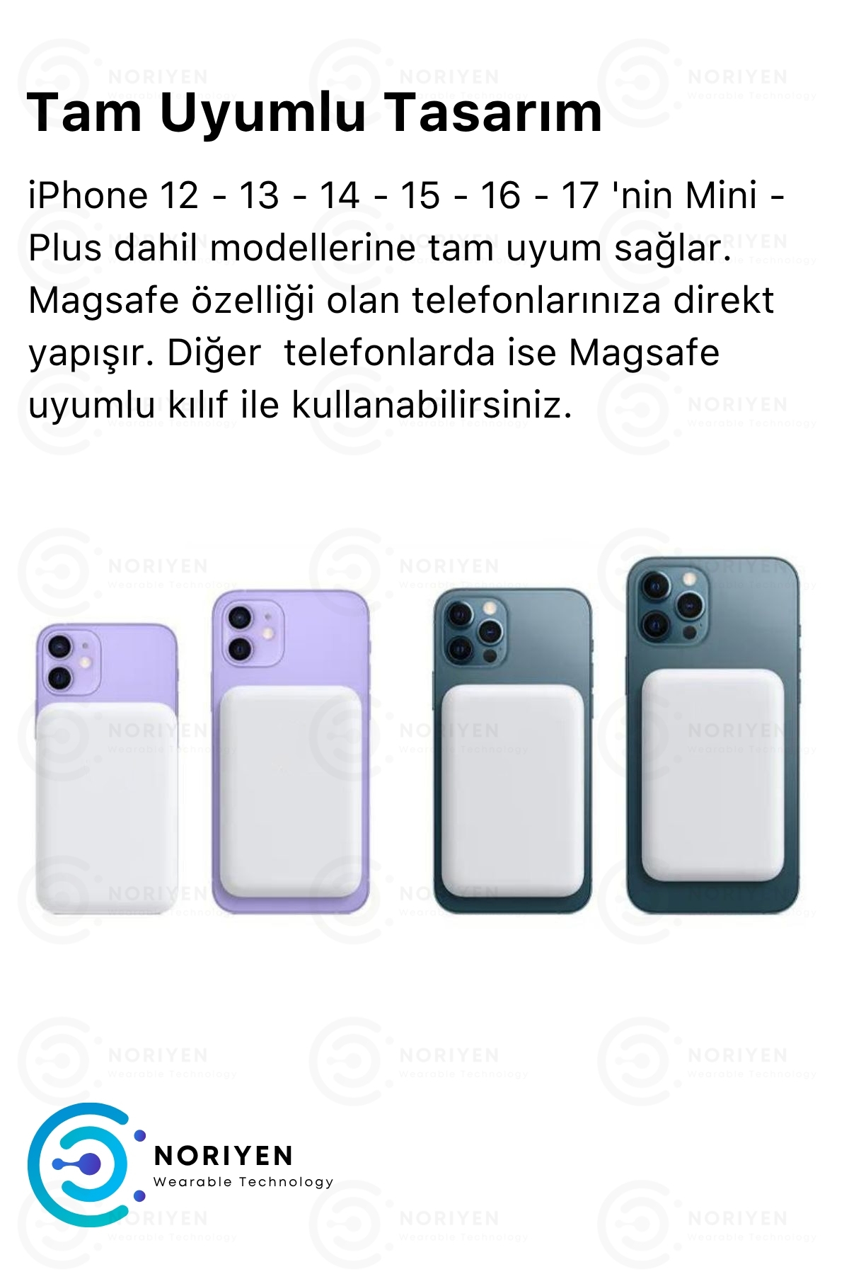 Yeni Nesil Magsafe Battery Pack iPhone Tam Uyumlu Powerbank Kablosuz Wireless Batarya Şarj Aleti