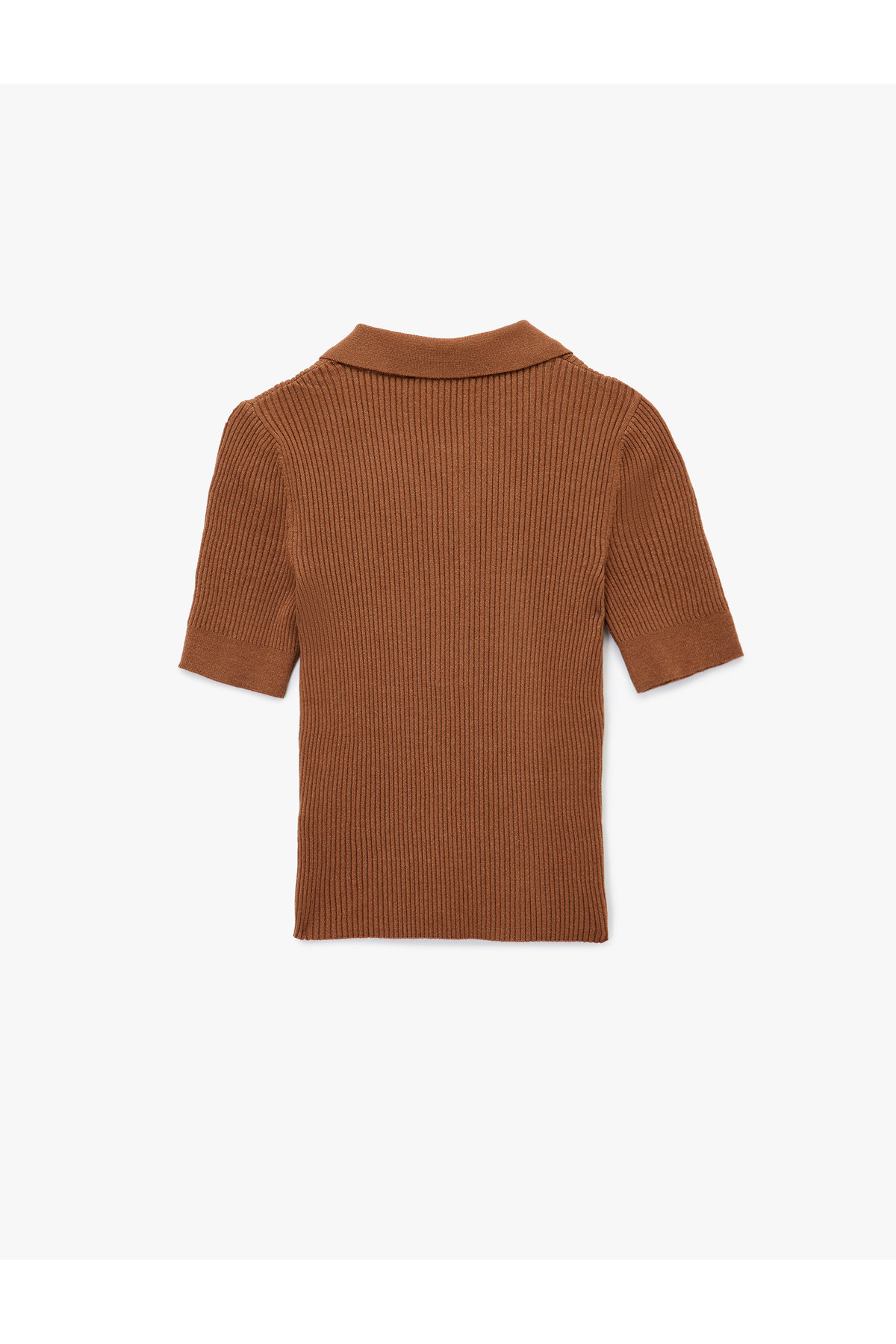 Koton  Yarım Düğmeli Kısa Kollu Polo Yaka Triko Kazak - Görsel 4