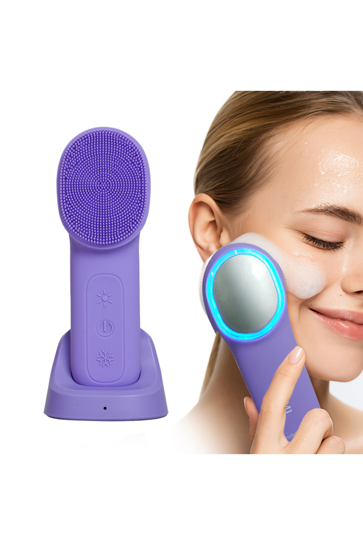 Yasomi Carelux Şarj Edilebilir Yüz Temizleme Ve Masaj Cihazı, Mor