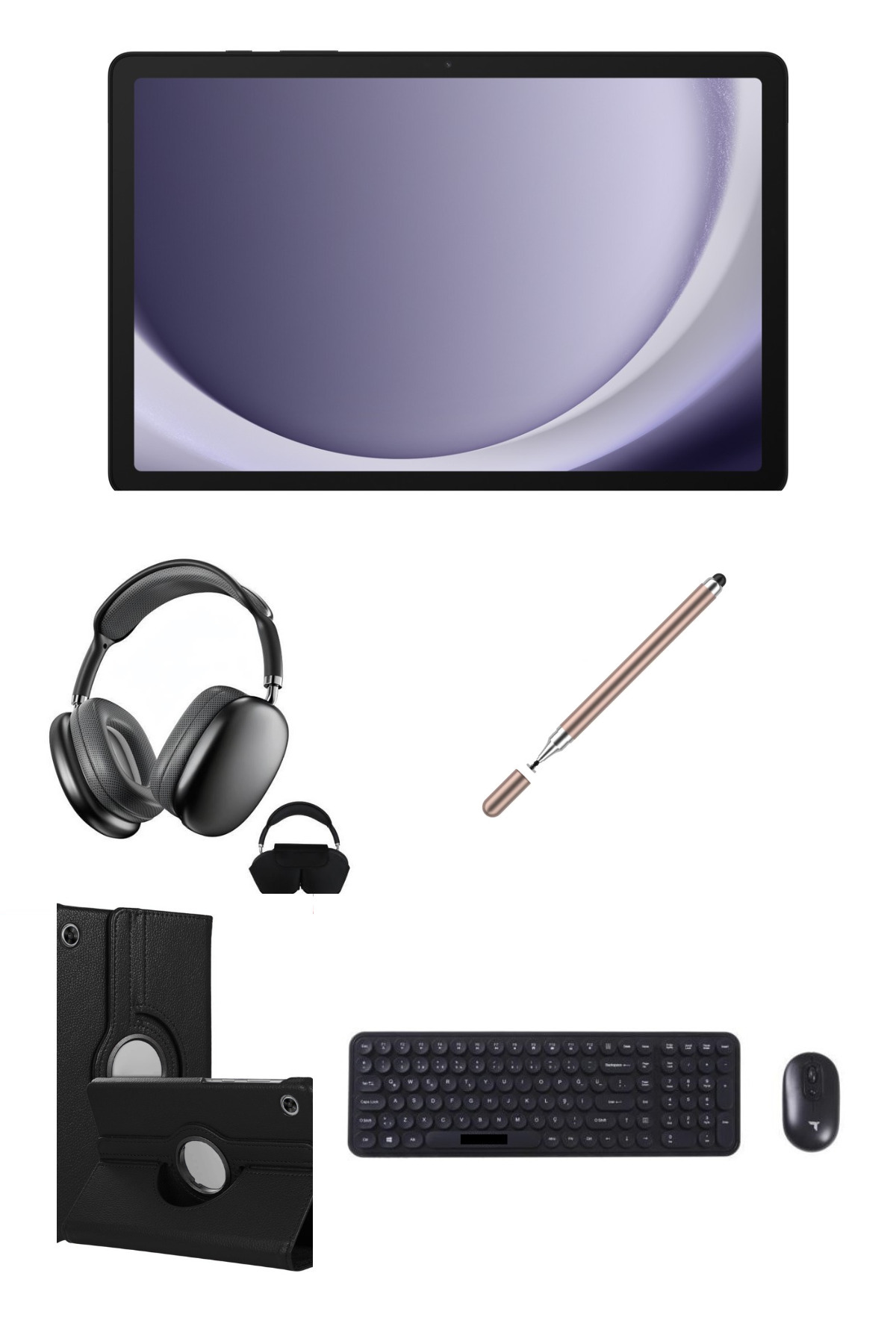 Samsung Galaxy Tab A9+ 11''İNCH (PLUS) 6/128GB TABLET+GOLD KALEM+SİYAH KILIF+SİYAH KLAVYE MOUSE+KULAKLIK