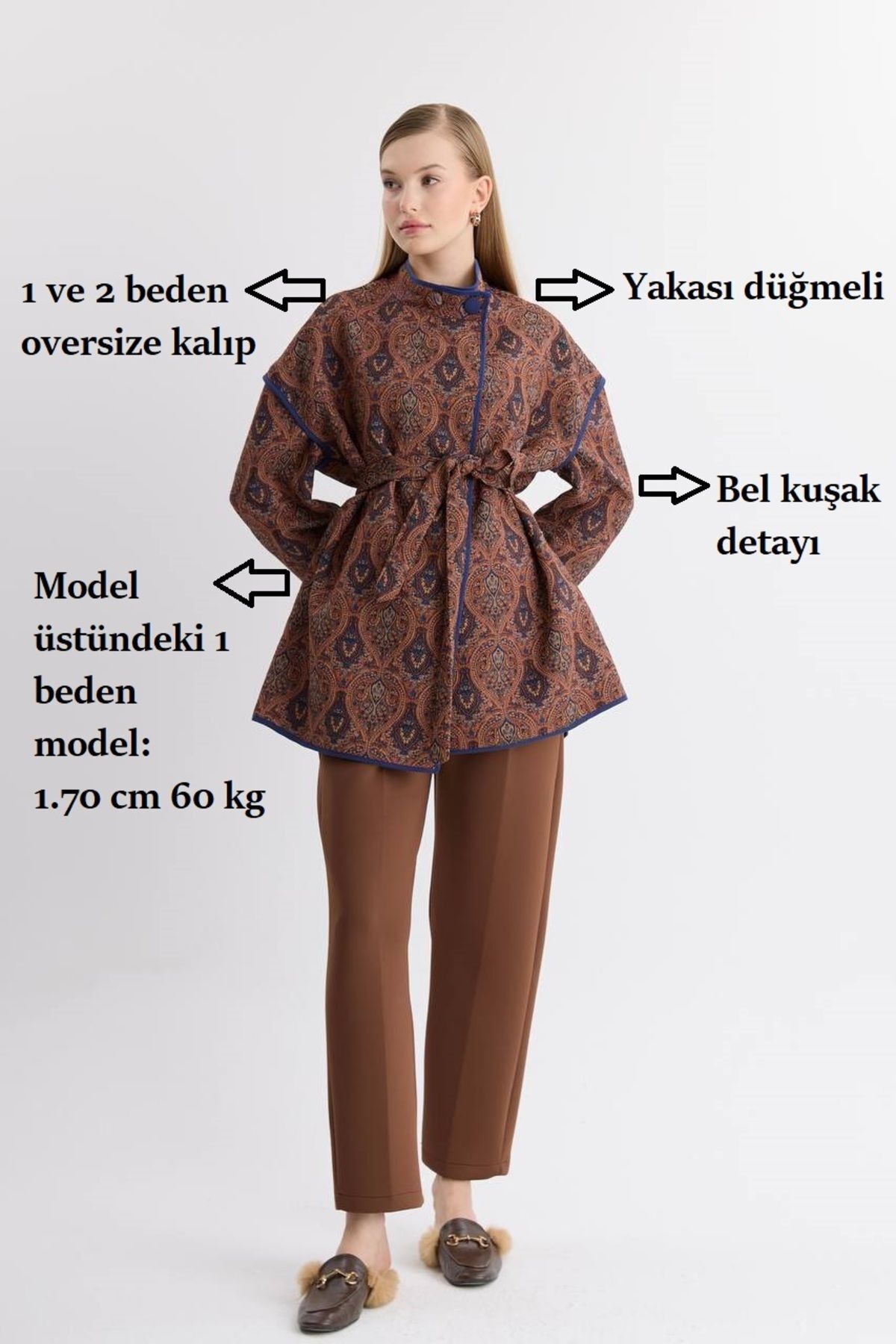 Kadın Yandan Bağlamalı  Tasarım Kimono Ceket 3