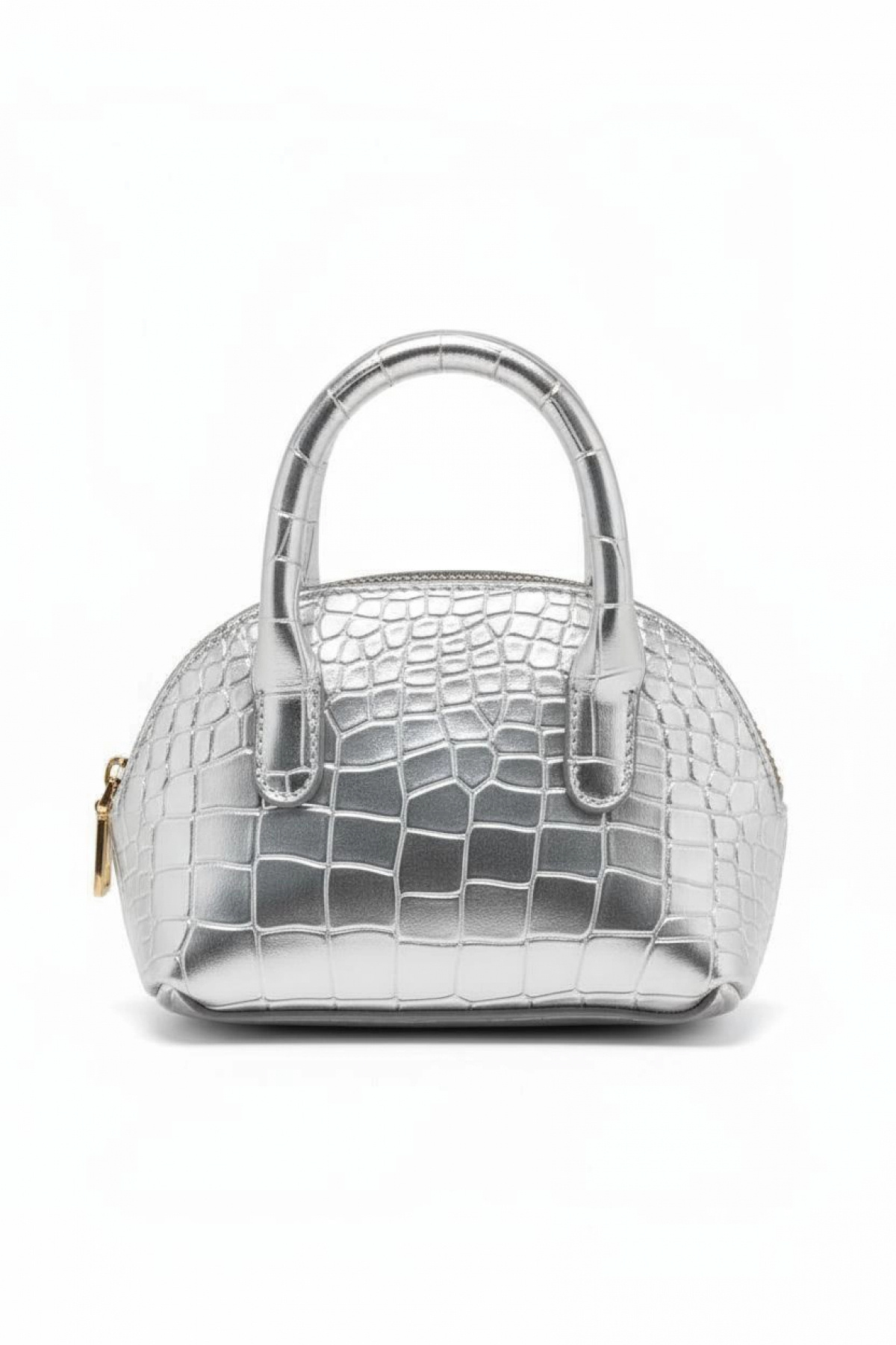 Sapphire Silver Croco Mini Women's Hand and Shoulder Bag