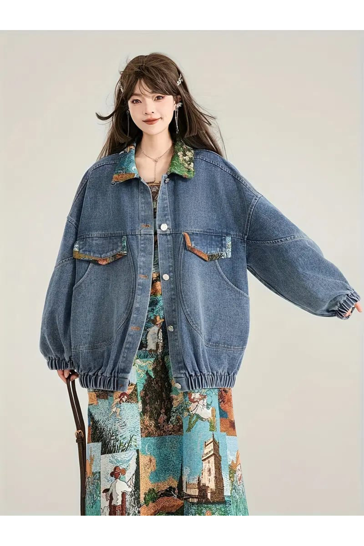 Semesia  Oversize Denim Ceket - Görsel 3