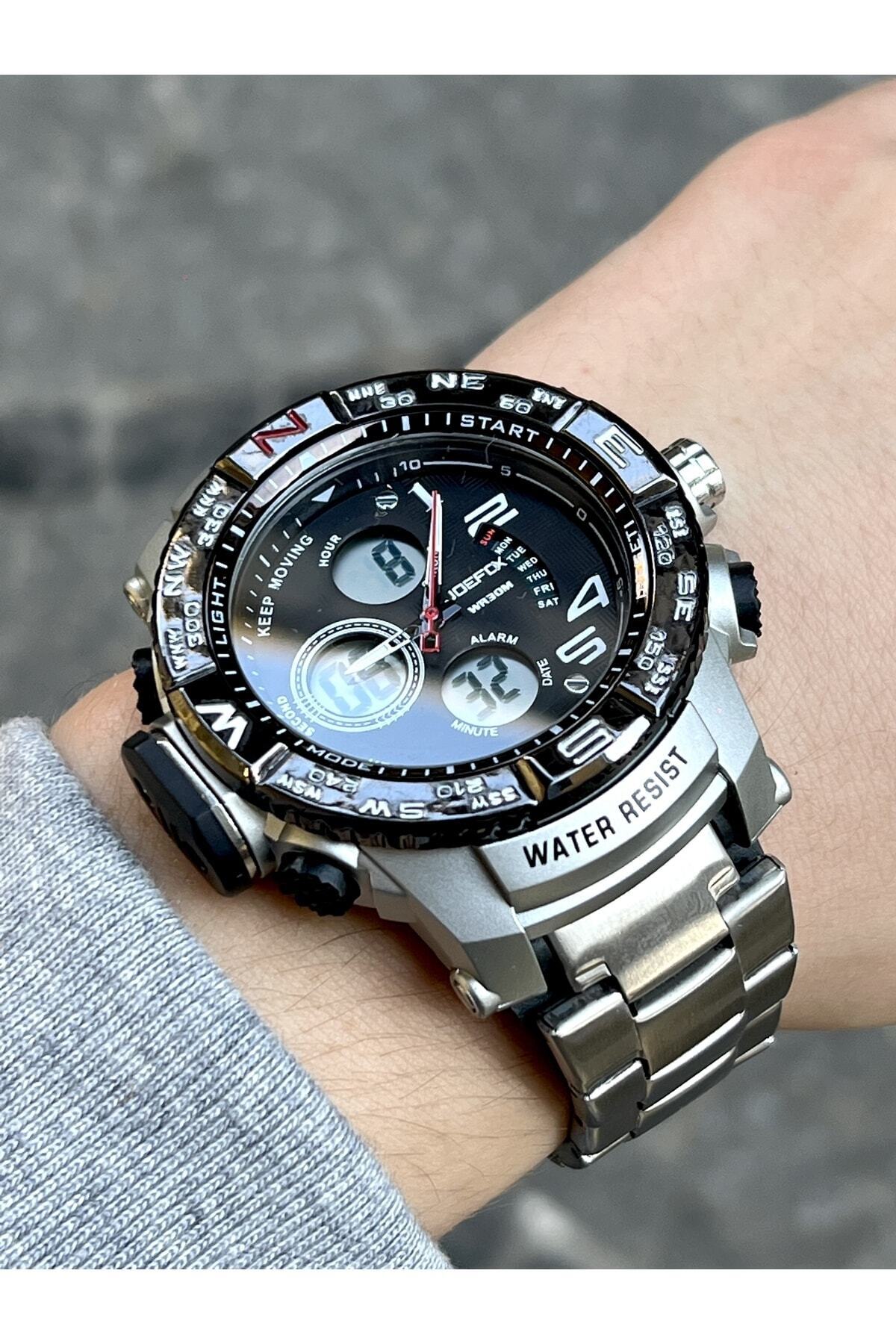 ساعت مچی مردانه بند فولادی دیجیتال آنالوگ 1912g