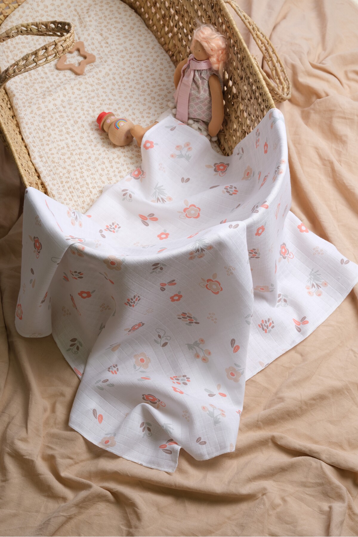 Bondberro Çok Amaçlı Müslin Örtü & Battaniye 3'lü Set %100 Pamuk Oeko-teks Sertifikalı 80x80 Cm fotoğrafı 3 (önizleme)