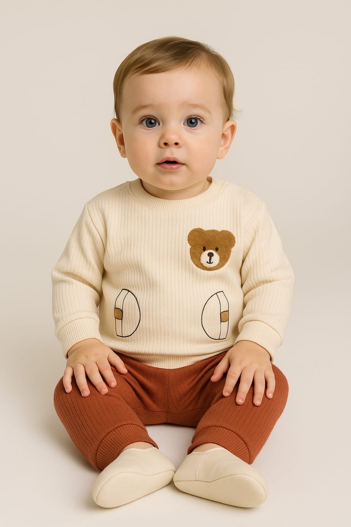 Bear Nakışlı Bebek Takım