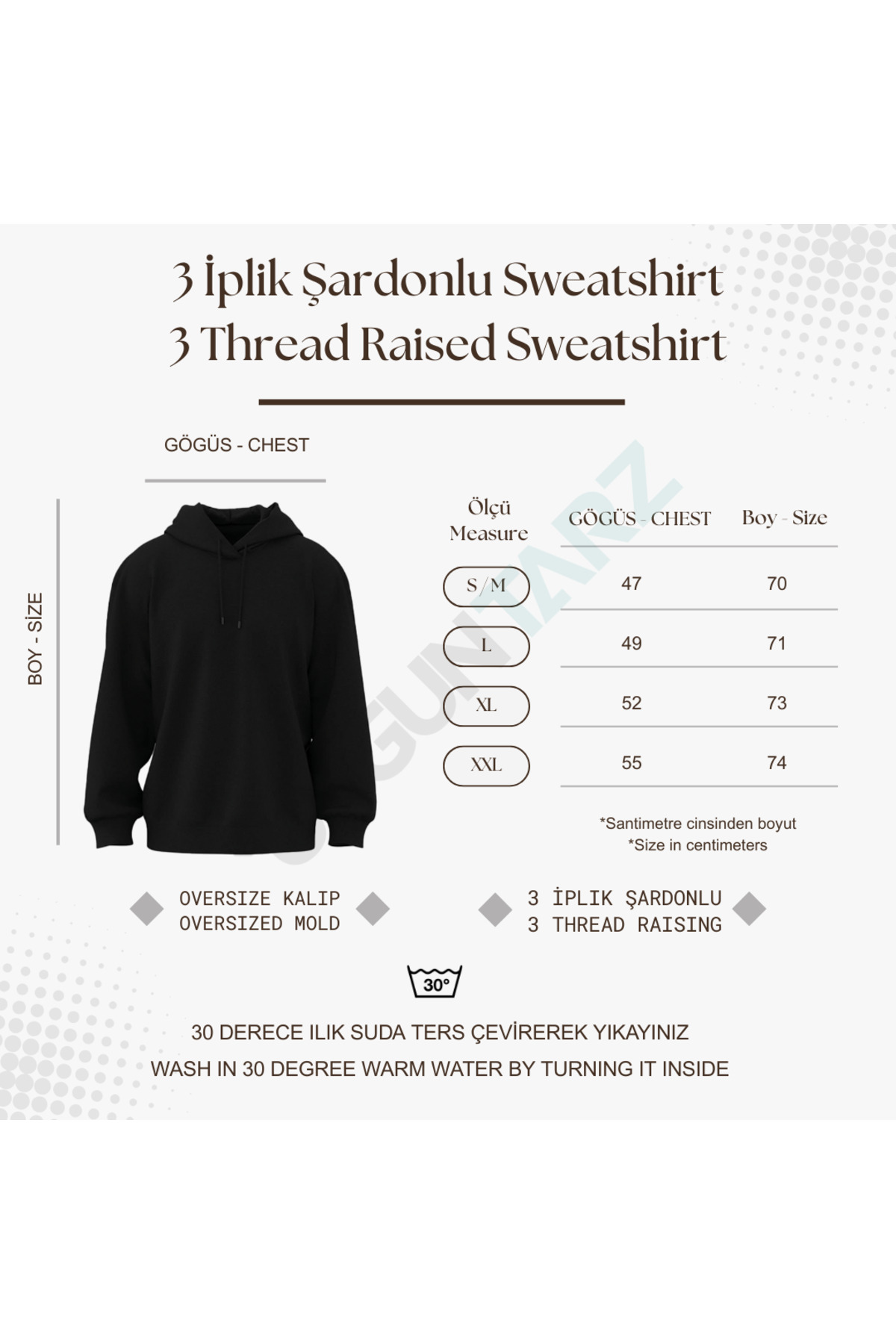 uyguntarz Unisex Yumuşak Dokulu Düz 3 İplik Oversize Sweatshirt, Sade ve Modern Görünüm görsel 5