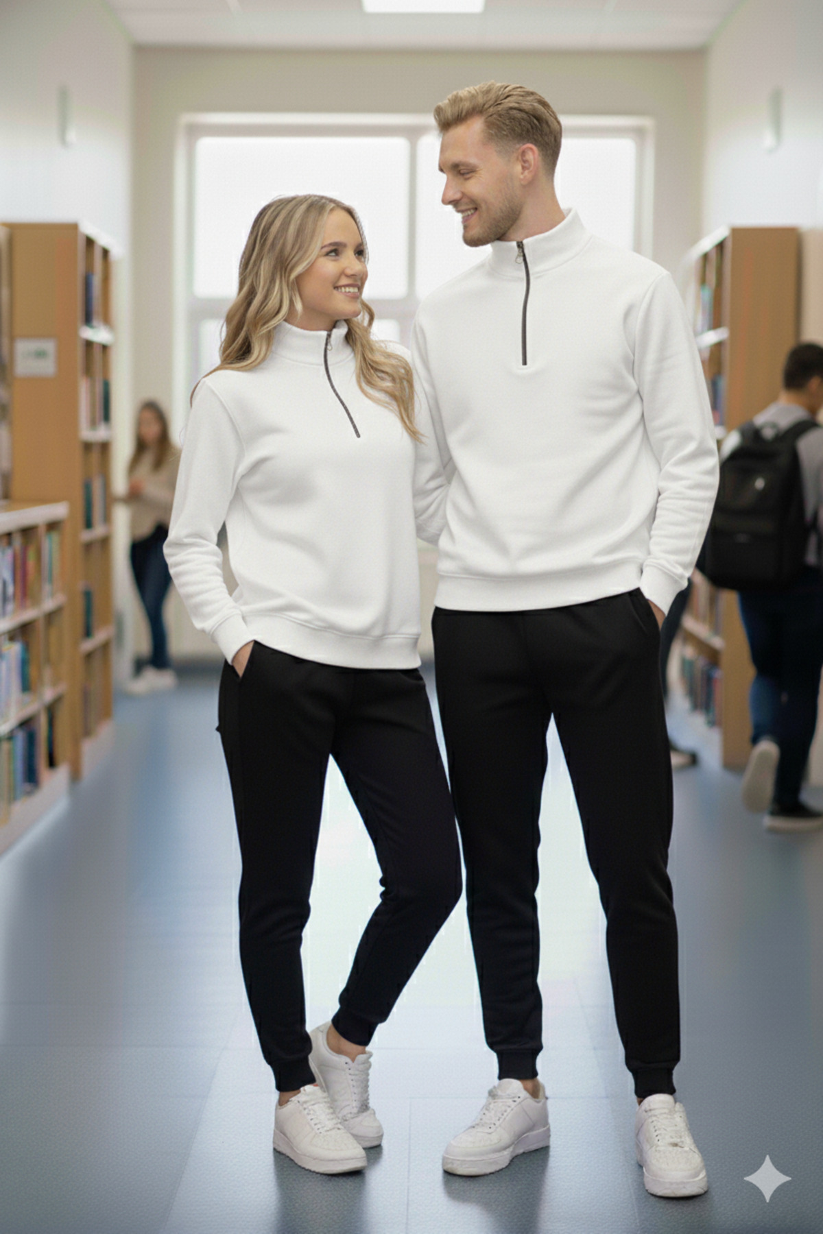 dwnwear 3 İplik Kışlık Yarım Fermuar Alt Üst Takım Çift Kombini – Unisex Eşofman Takımı