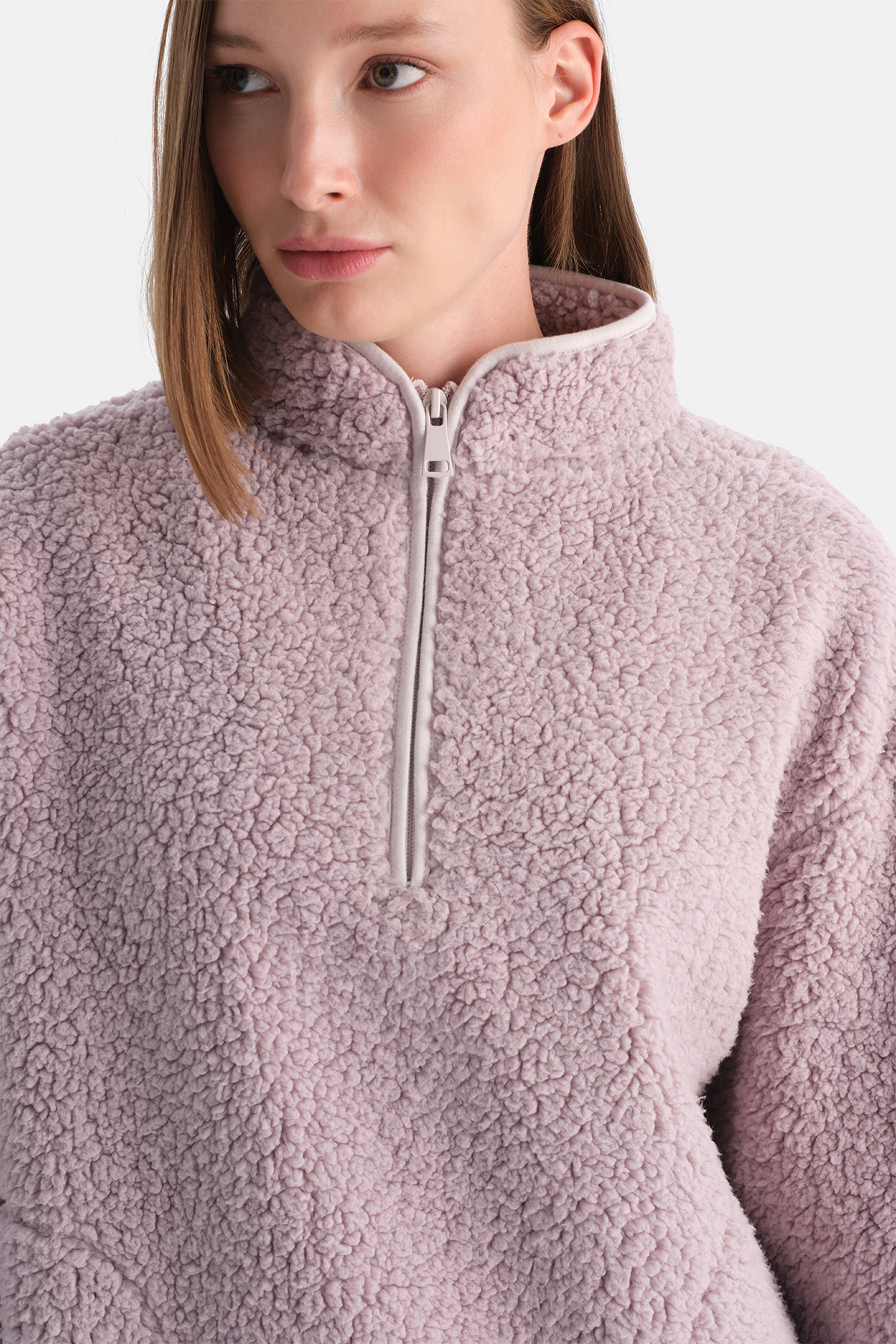 Dagi Lila Kadın Yarım Fermuarlı Sweatshırt görsel 5