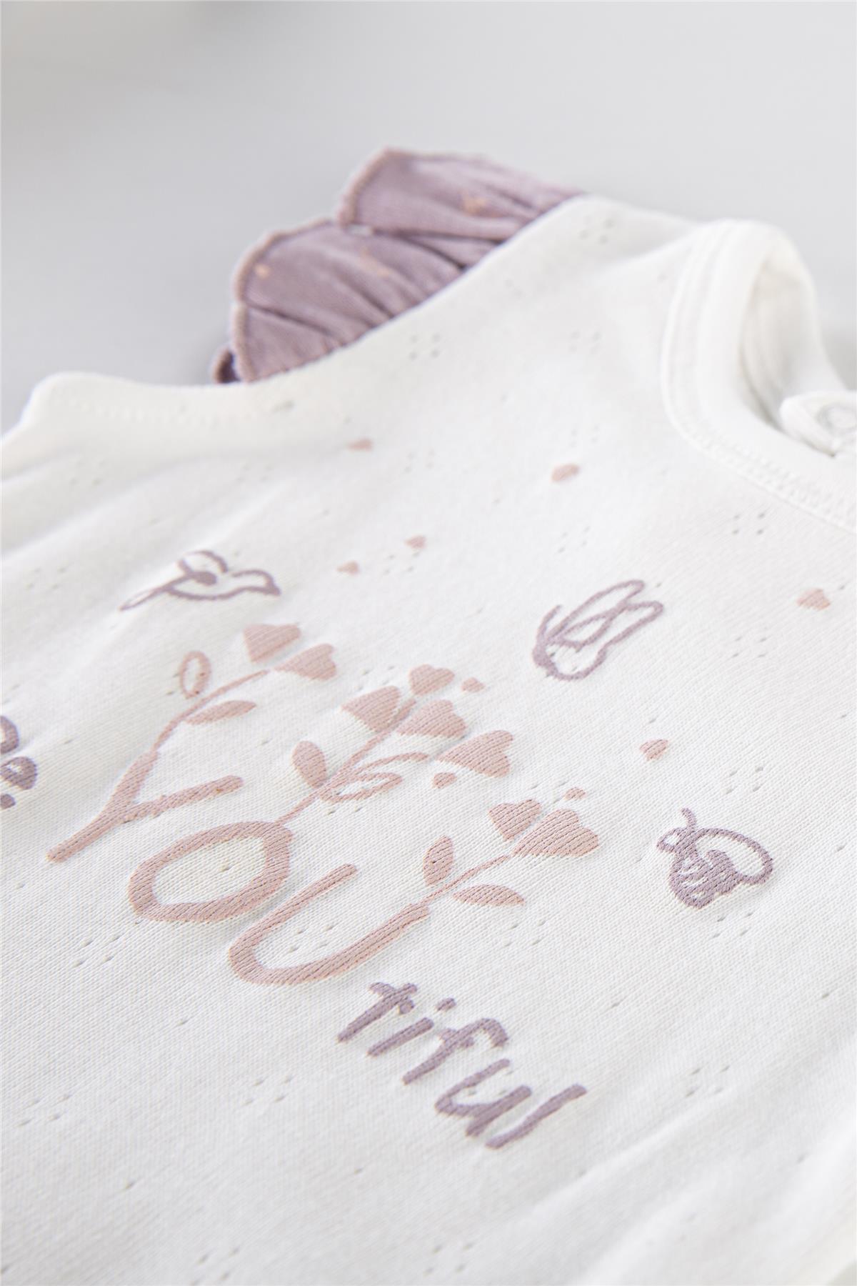 Bebetto AJURLU PATİKSİZ PİJAMA TAKIMI 3LÜ (NATURE) MOR fotoğrafı 5 (önizleme)