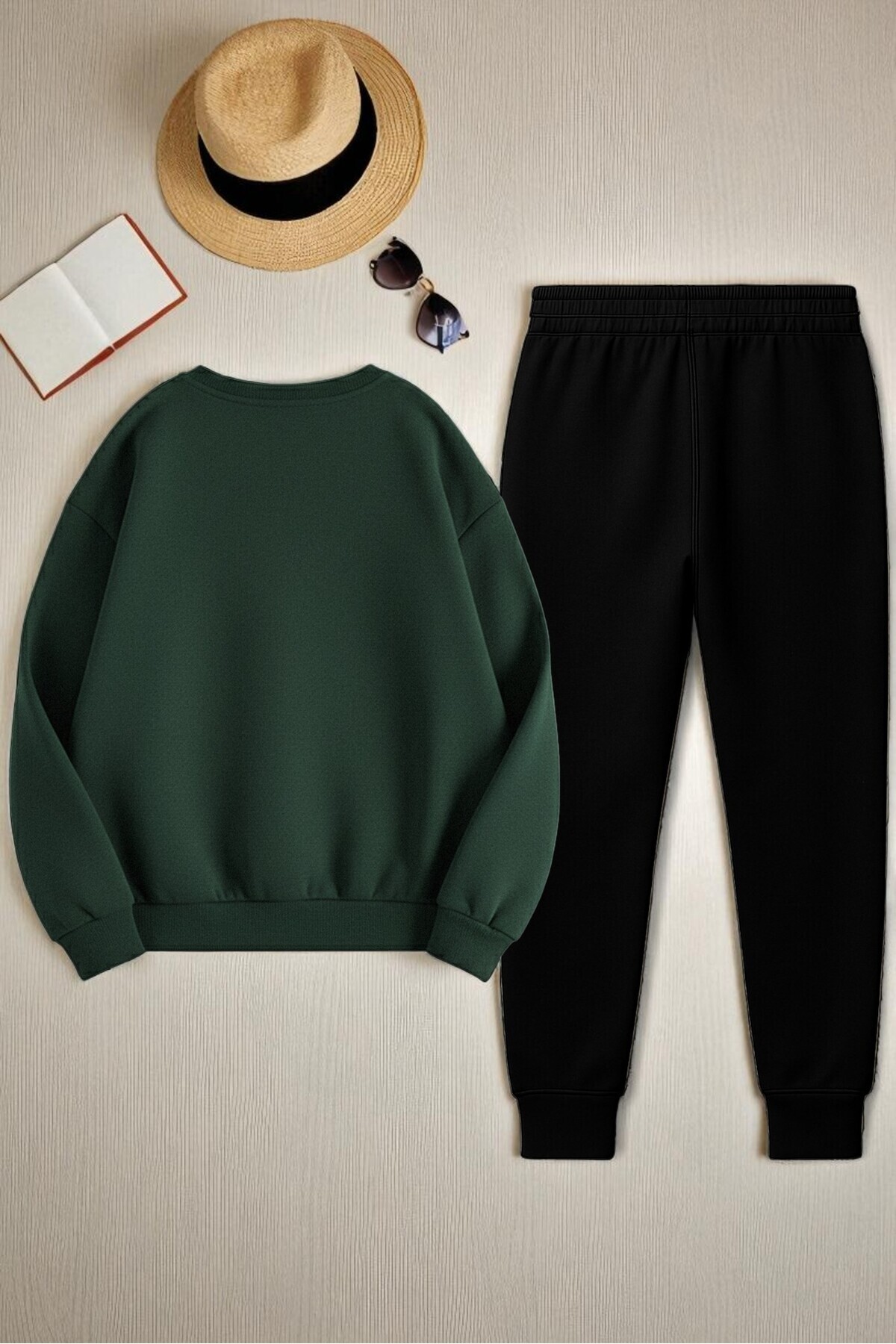 uyguntarz Unisex Λος Άντζελες με τύπωμα oversized Φούτερ με λαιμόκοψη Σετ αθλητικής φόρμας 2 τεμαχίων