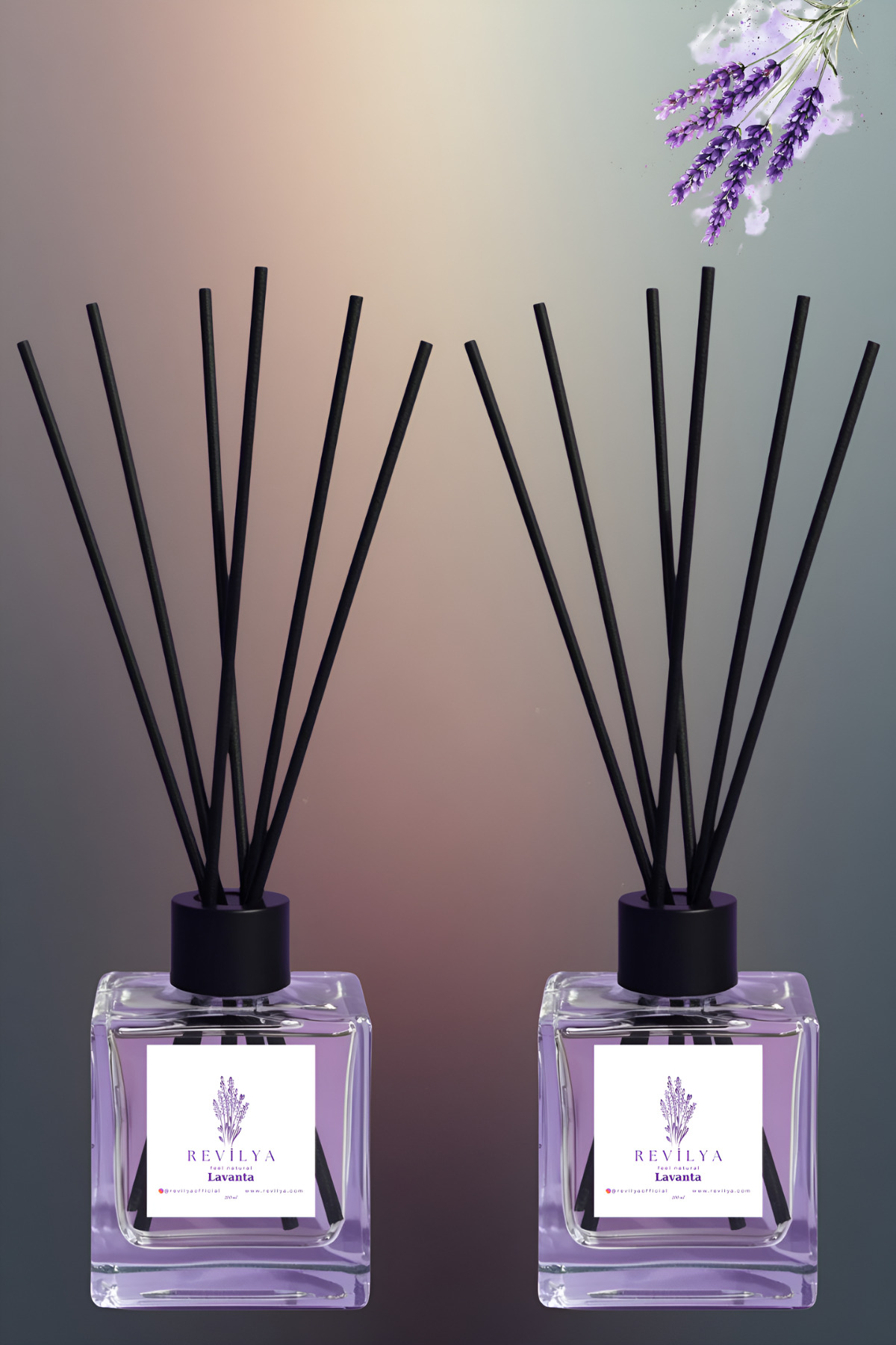 Lavender Room Fragrance 100ml x2 | Natural, Permanent, Relaxing Stick Diffuser Set