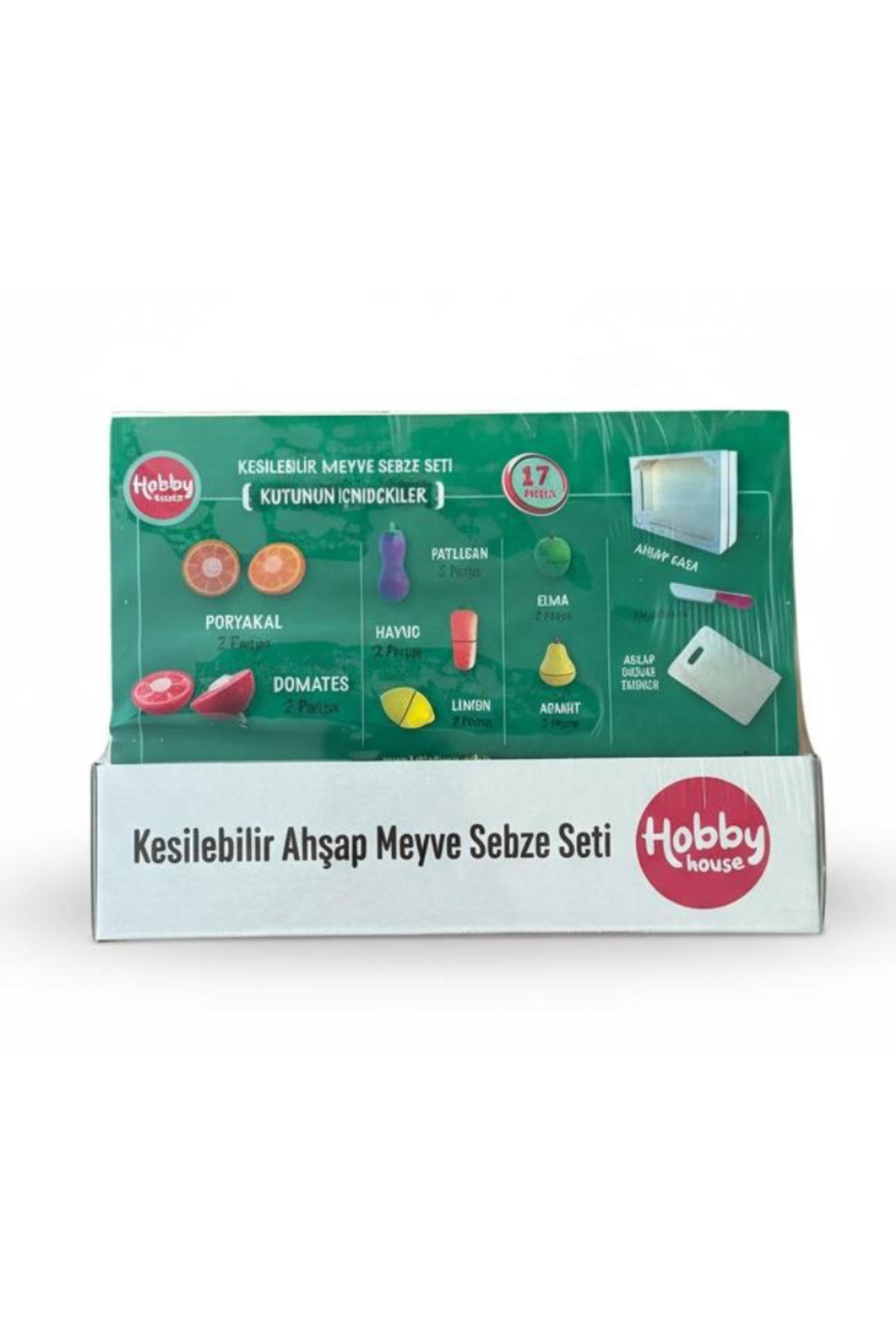 مجموعه اسباب‌بازی چوبی قابل برش میوه و سبزیجات هابی هاوس ۱۷ تکه