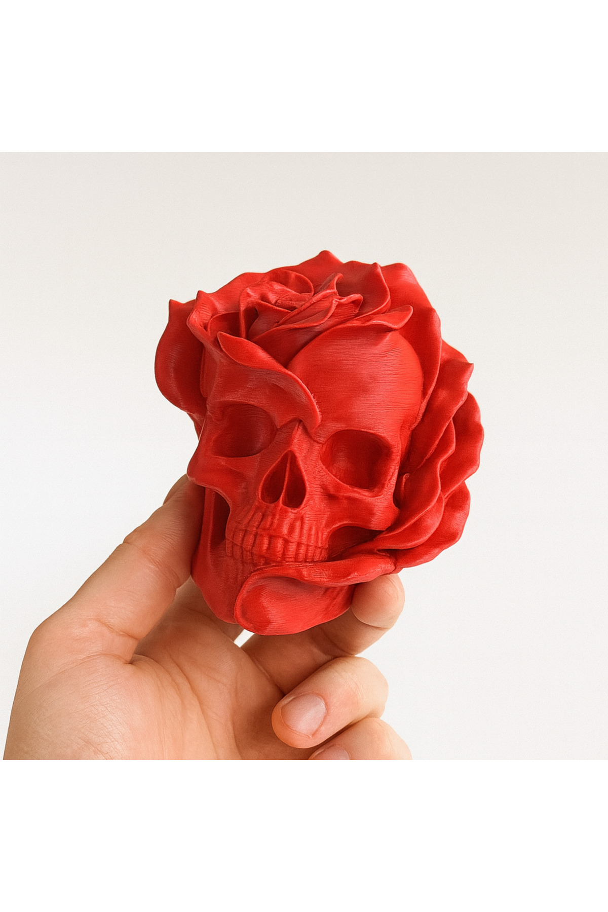 Gotik İskelet Kafatası Gül - Özel Tasarım Maker 3D Baskı 2 li Set 10 Cm Her Biri