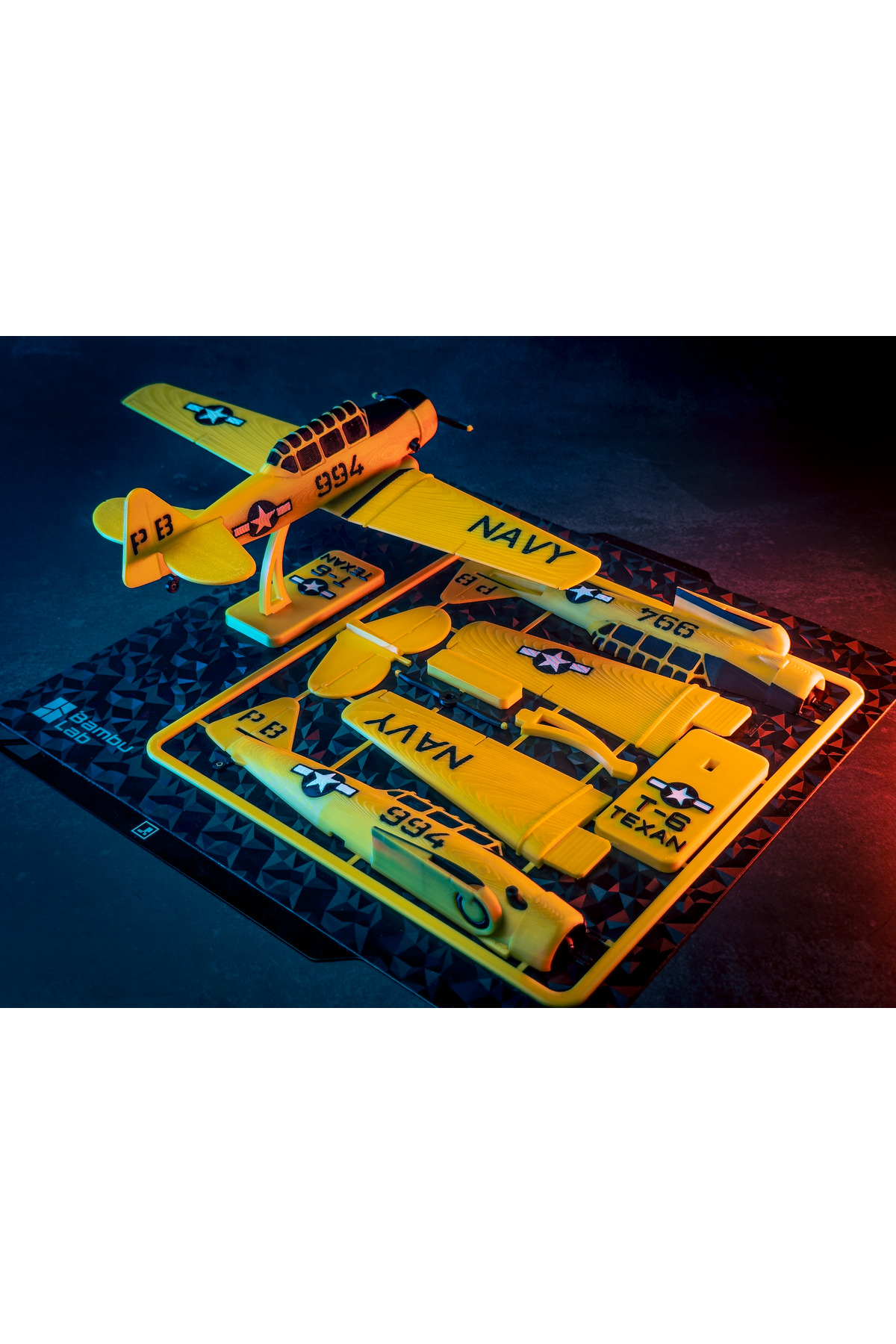 T-6 Texan Uçak Maketi - Yüksek Detaylı Koleksiyonluk Model - 3D Baskı