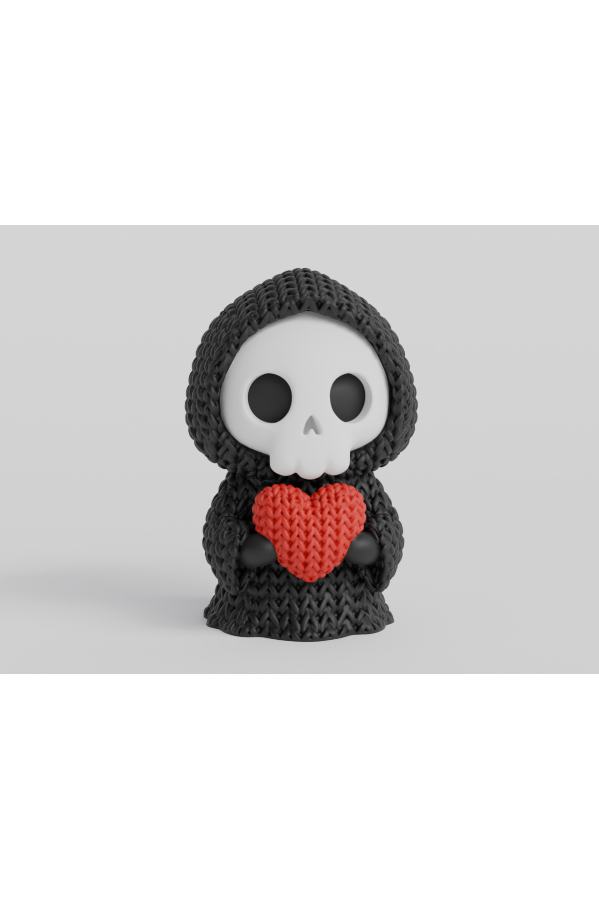 Cadılar Bayramı Temalı İplik Kalpli Azrail Figür - Özel Tasarım 3D Baskı 9 CM