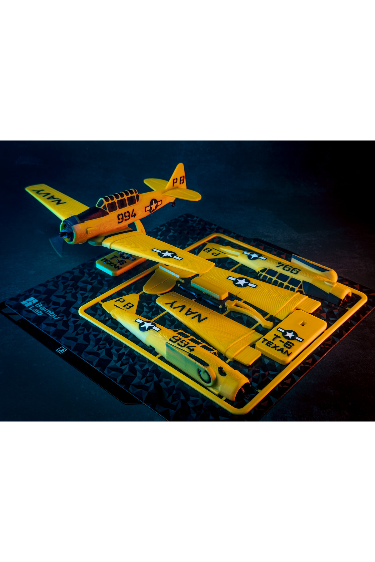 T-6 Texan Uçak Maketi - Yüksek Detaylı Koleksiyonluk Model - 3D Baskı