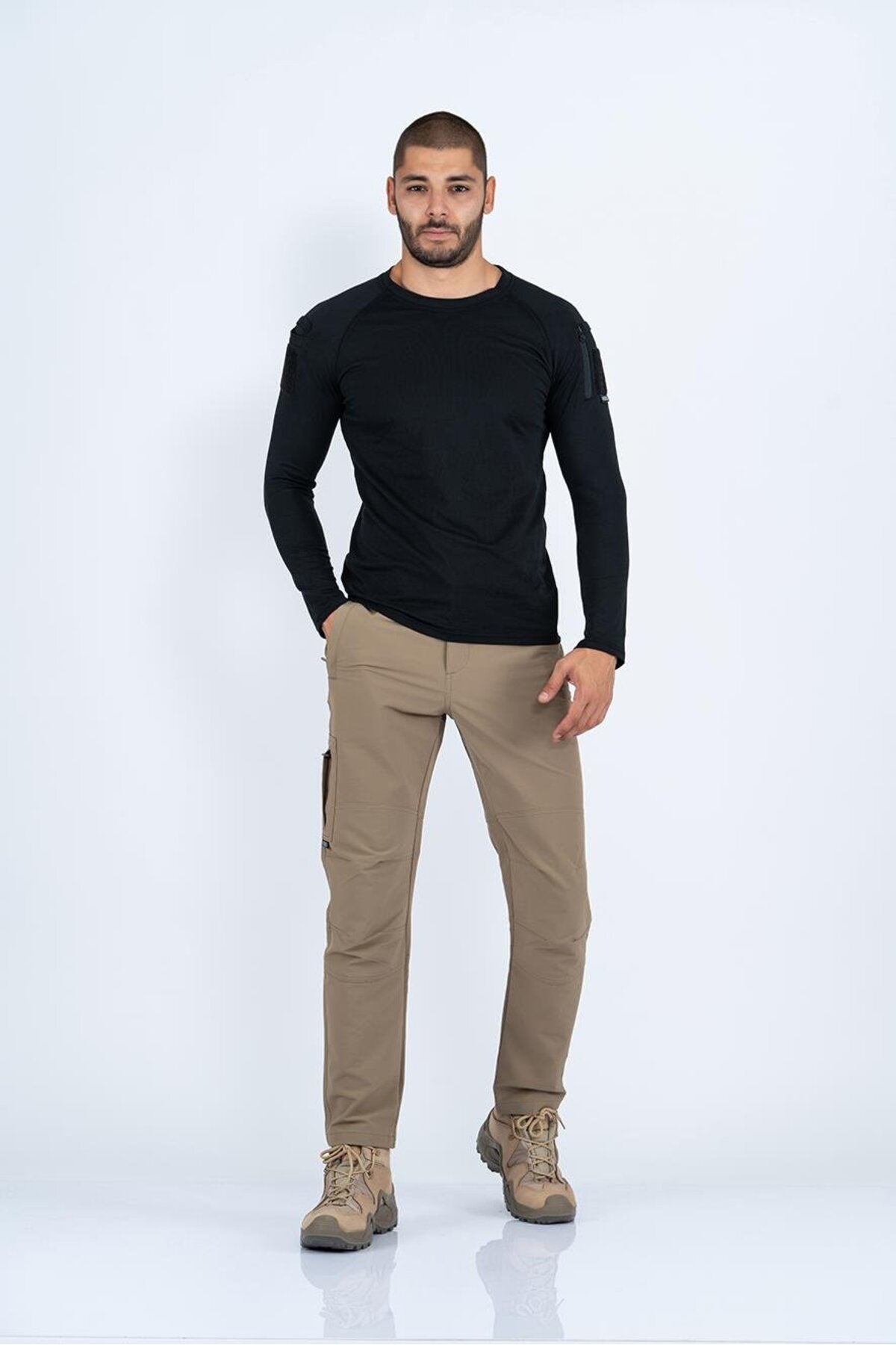 Wolff Combat Tactical Outdoor Pamuklu Tişört Günlük Sıfır Yaka Uzunkol Tişörtü T-Shirt - 801 görsel 5