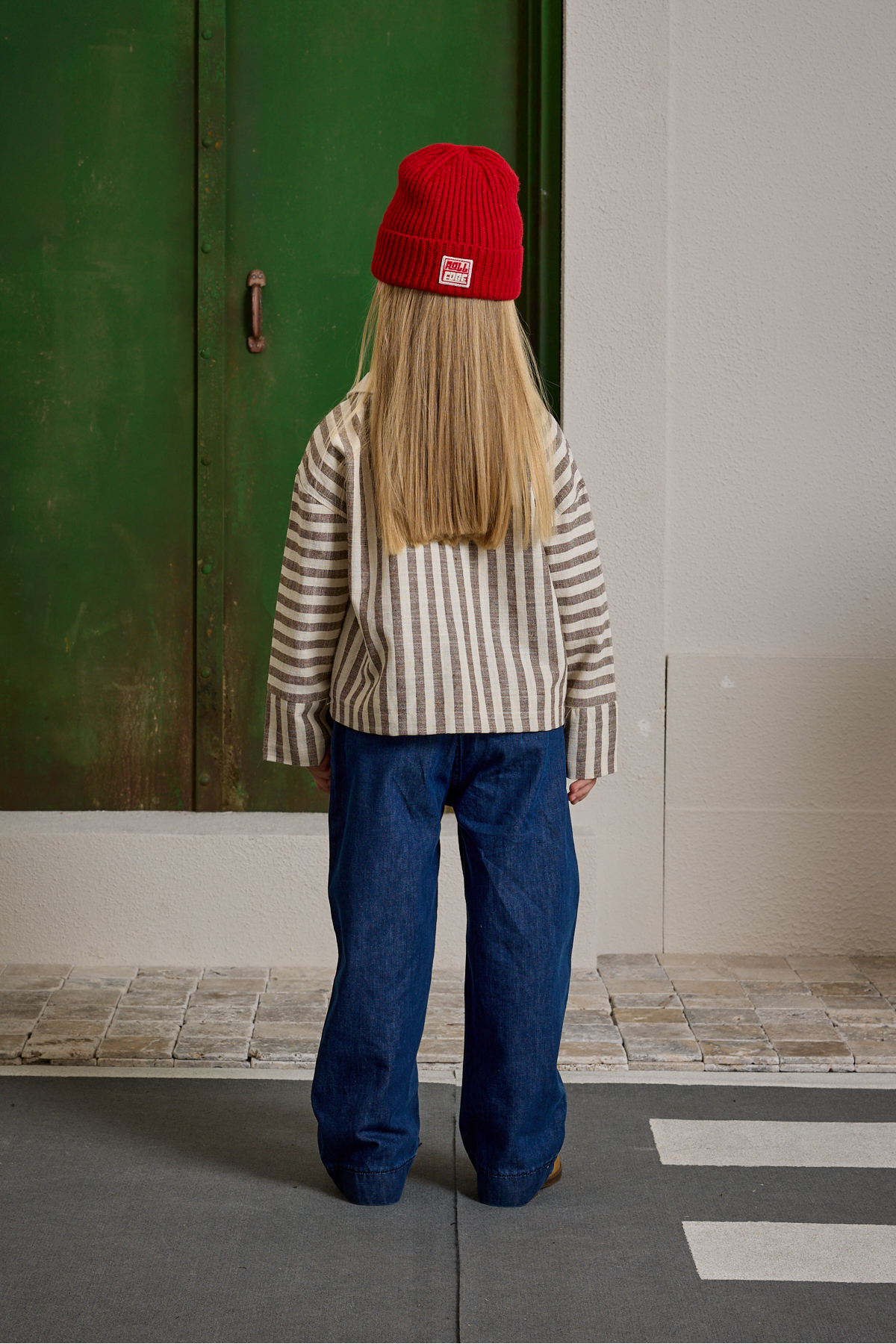 Fahhar Kids Yakalı Çizgili Ceket Bej fotoğrafı 4 (önizleme)