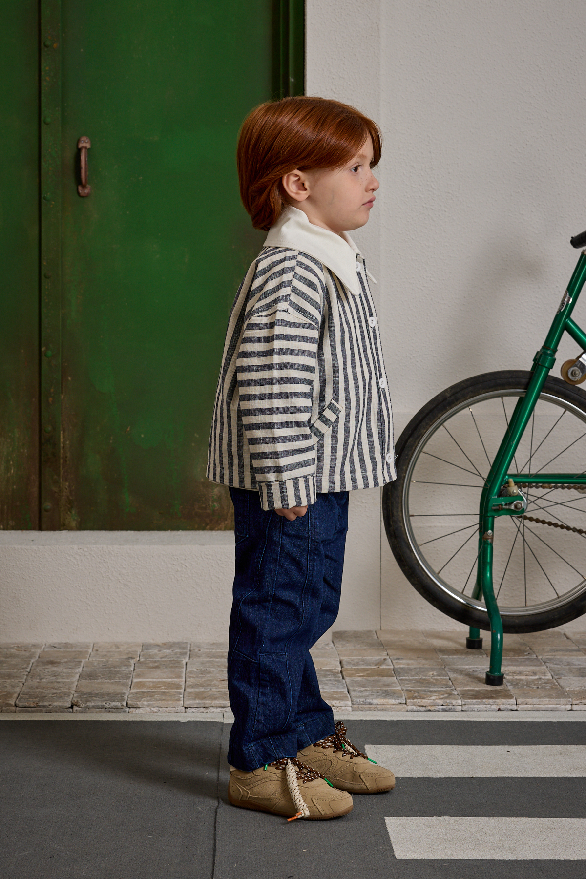 Fahhar Kids Yakalı Çizgili Ceket Lacivert fotoğrafı 2 (önizleme)