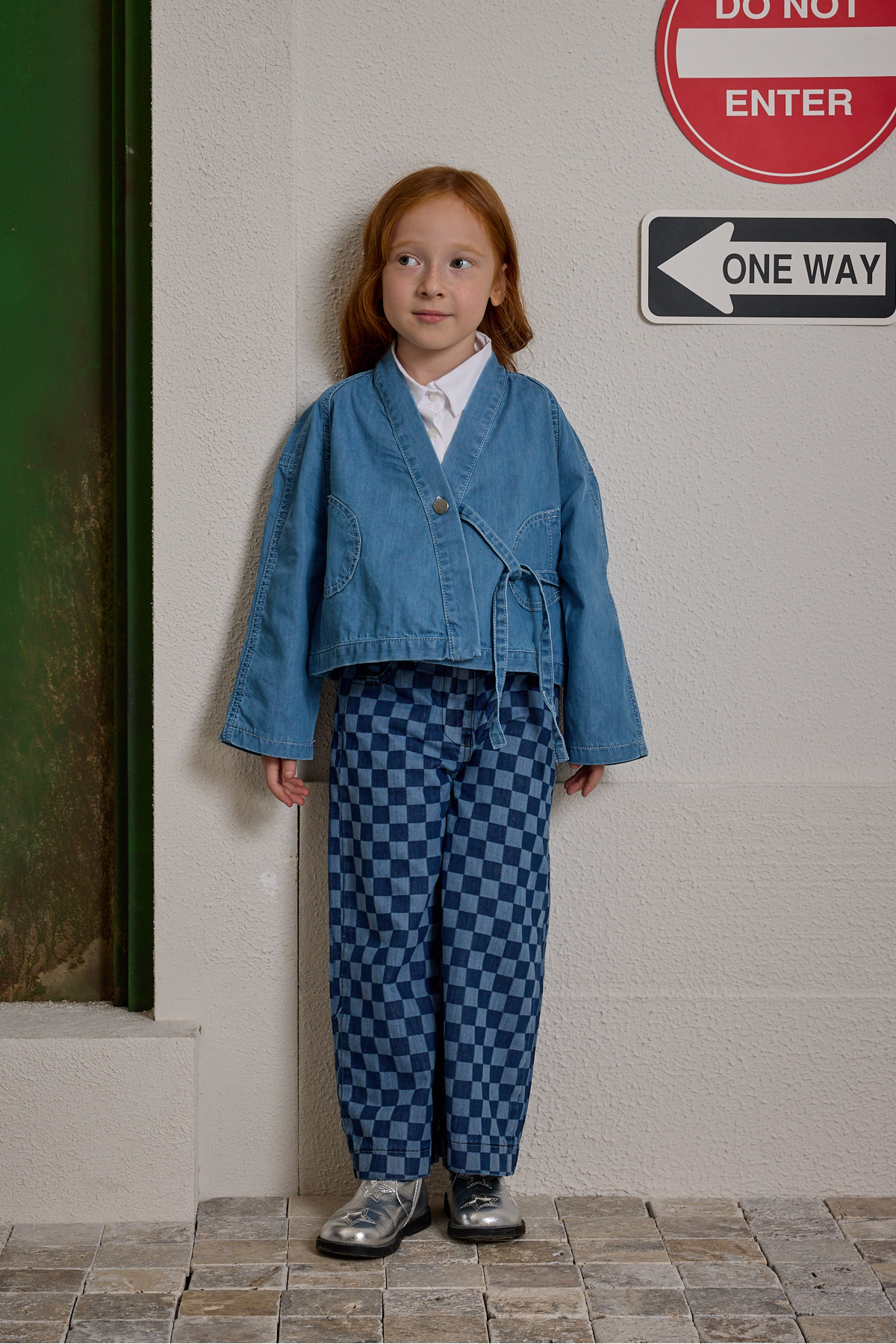 Fahhar Kids Denim Kimono Ceket Açık mavi fotoğrafı 6 (önizleme)
