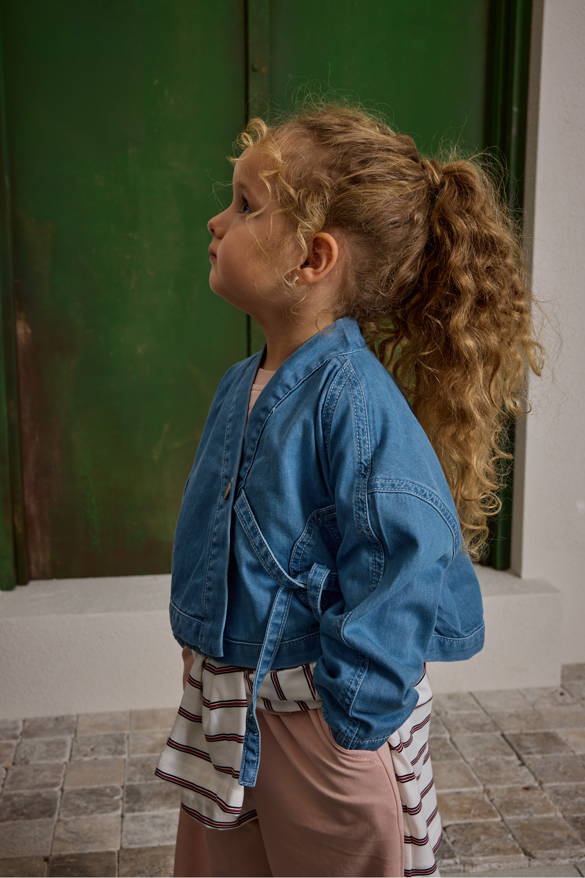 Fahhar Kids Denim Kimono Ceket Açık mavi fotoğrafı 2 (önizleme)