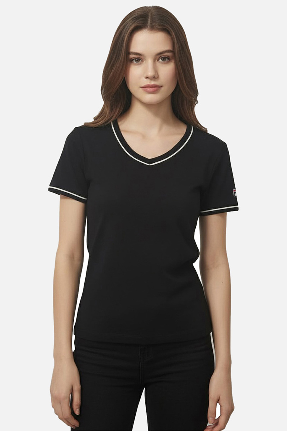 فیلا تی شرت زنانه طرح Portello Slim V-Neck کد Faw1166.80010