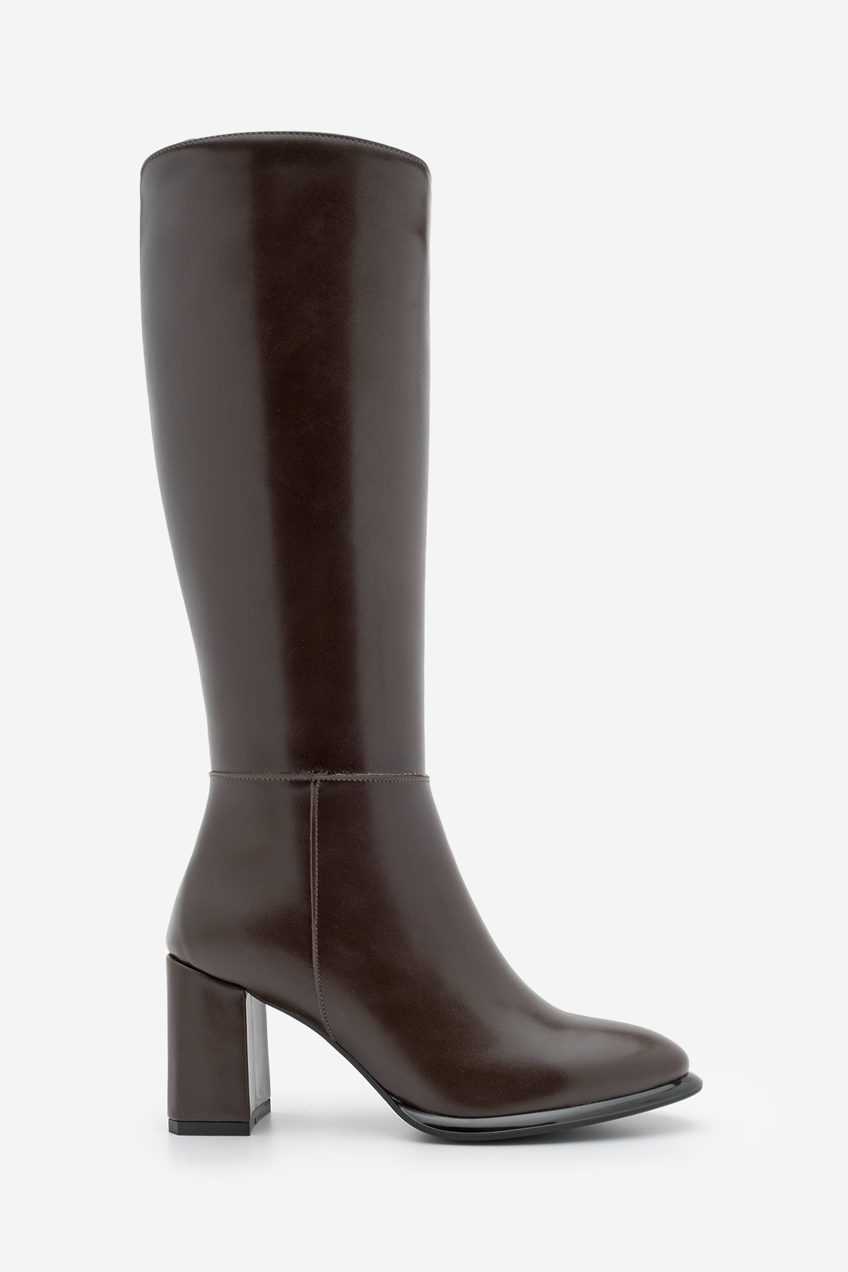 Marjin  Kadın Fermuarlı Kalın Topuklu Çizme Lovet Kahve - Görsel 4