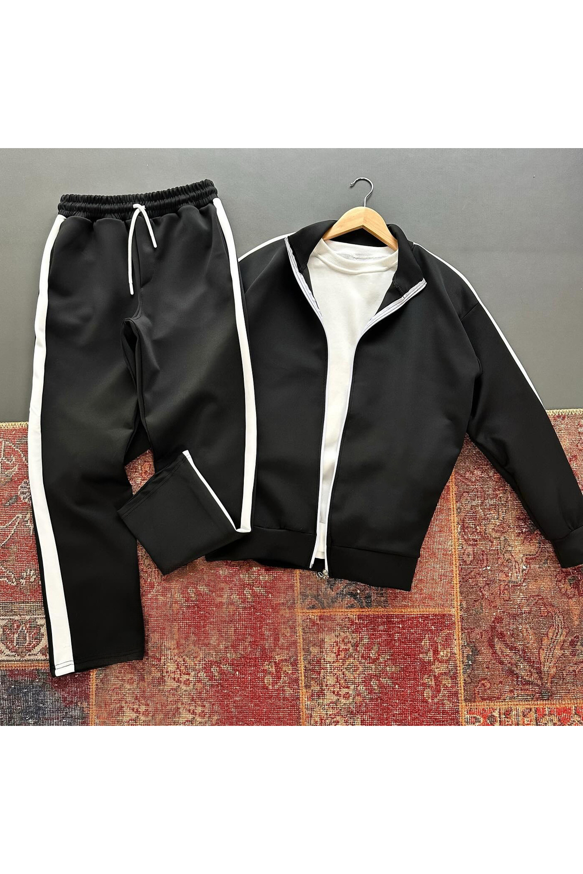 viperkombin Erkek Şeritli Dalgıç Kumaş Takım 2'li Kombin