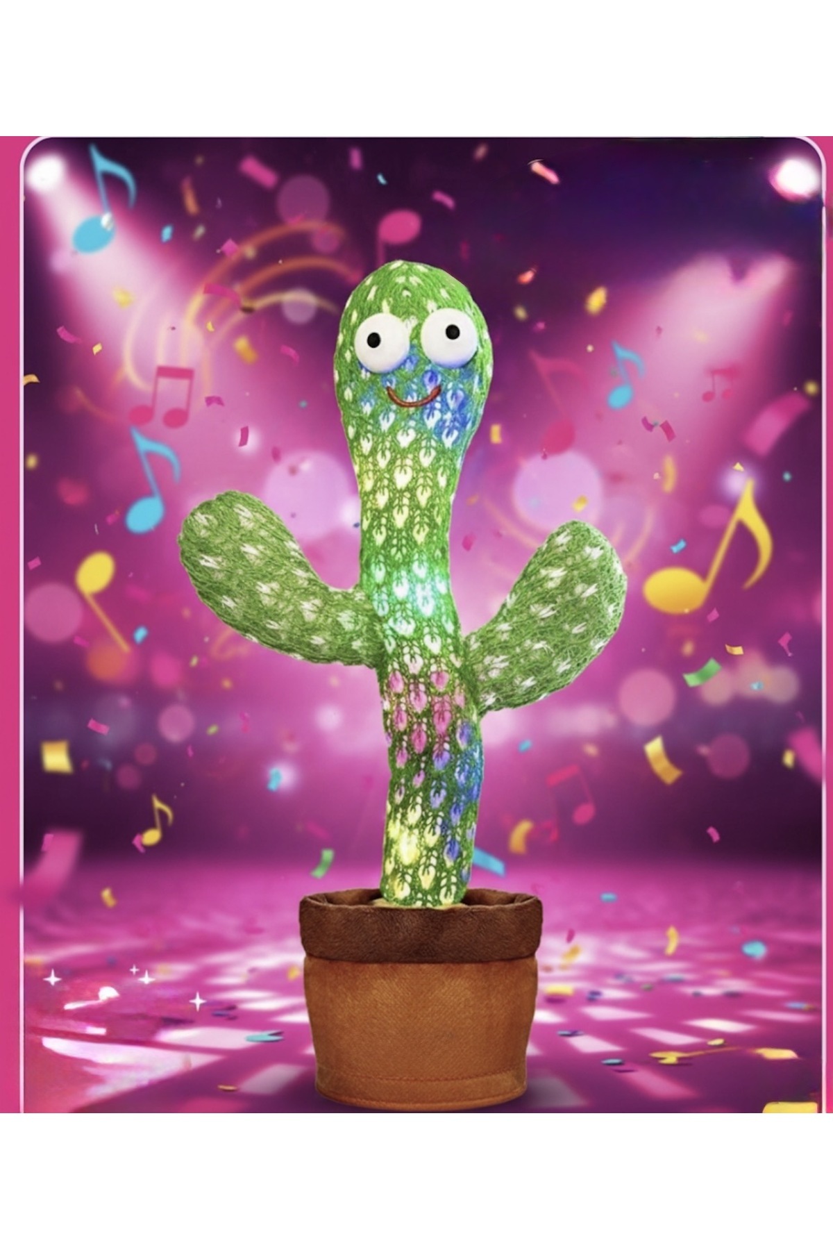 Butik Center Konuşan ve Dans Eden Kaktüs Oyuncak – Işıklı, Müzikli, Tekrarlayan Sesli Peluş