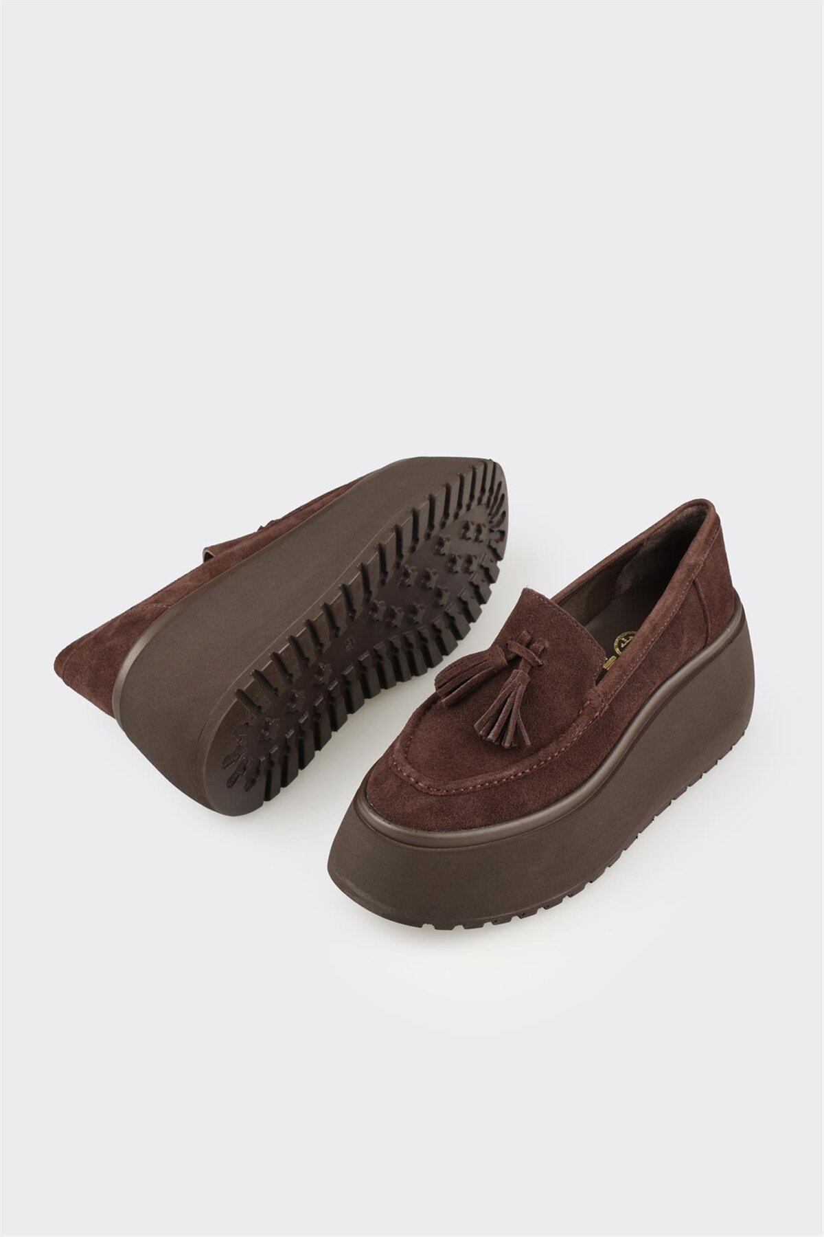 Elle Shoes Kahve Deri Kadın Topuklu Ayakkabı görsel 3