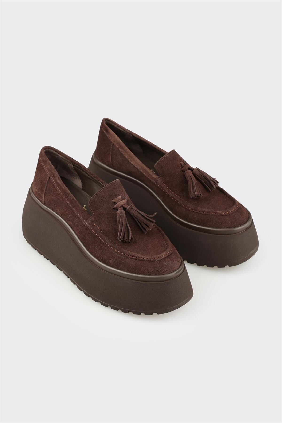 Elle Shoes Kahve Deri Kadın Topuklu Ayakkabı görsel 2