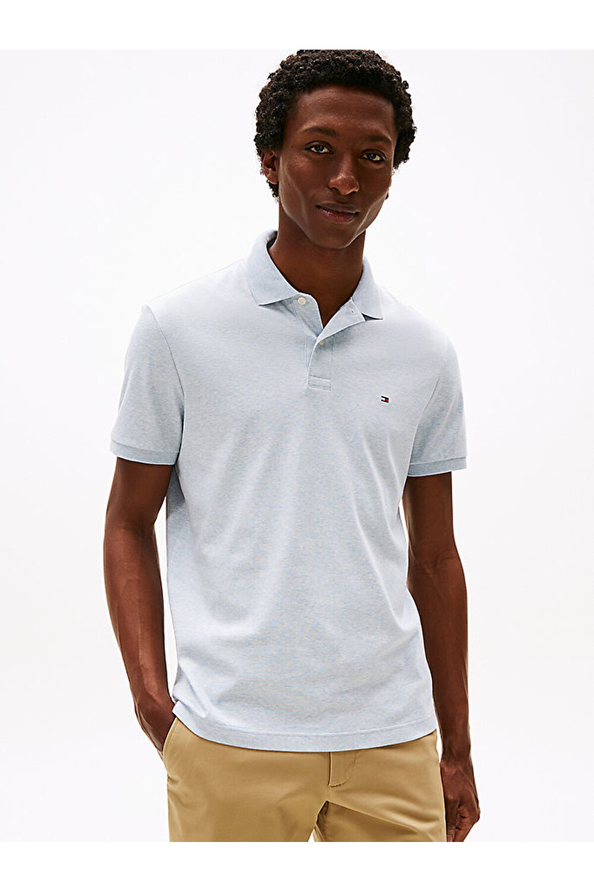 تامی هیلفیگر تی‌شرت پولو مردانه از جنس پنبه مایع
