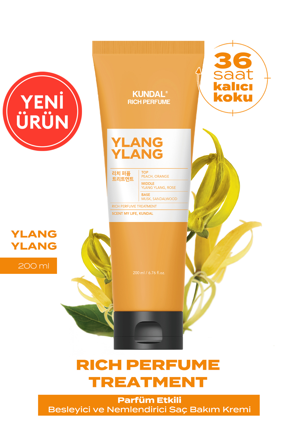 Kundal Parfüm Etkili Besleyici&Nemlendirici Saç Bakım Kremi Rich Perfume Treatment 200ml Ylang Ylang — 8846
