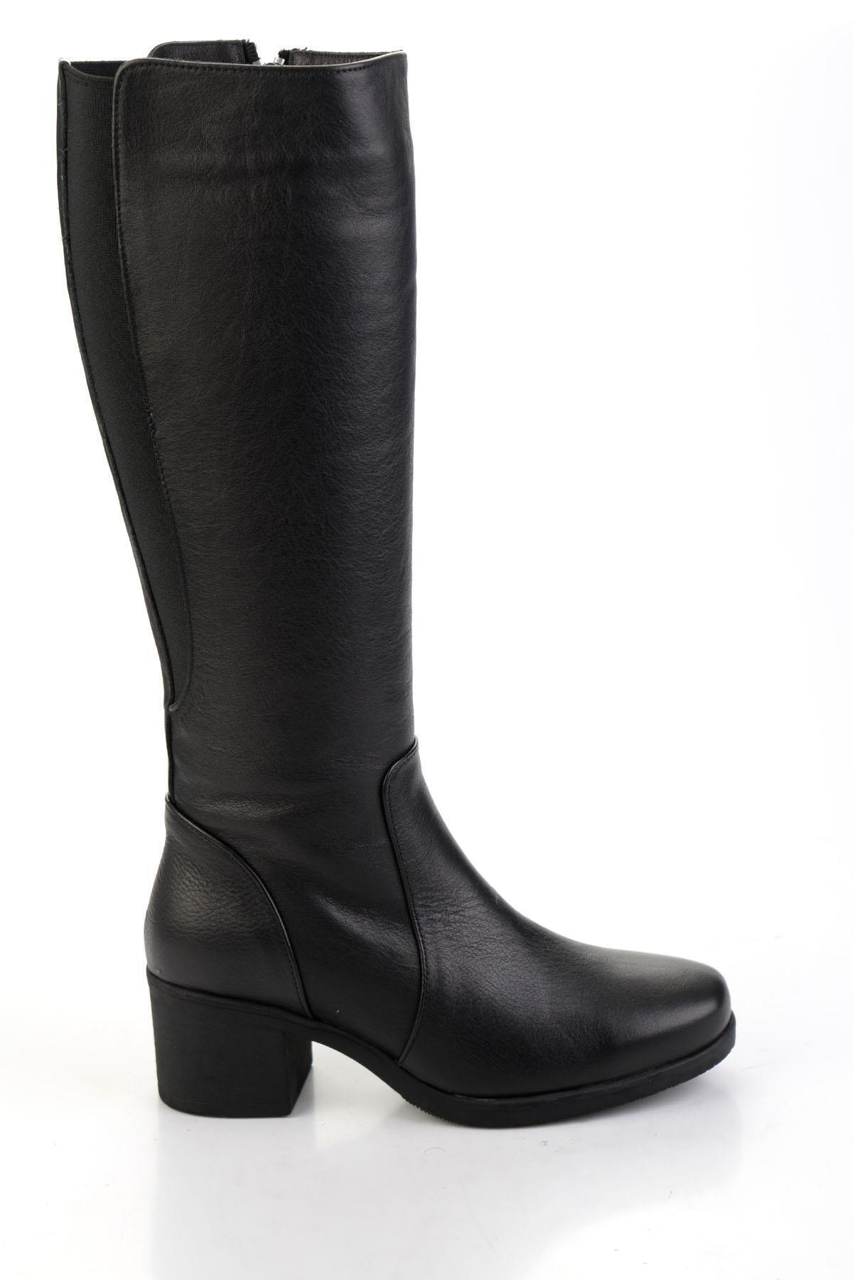 Bambi  Siyah Hakiki Deri Kadın Çizme K03586333303