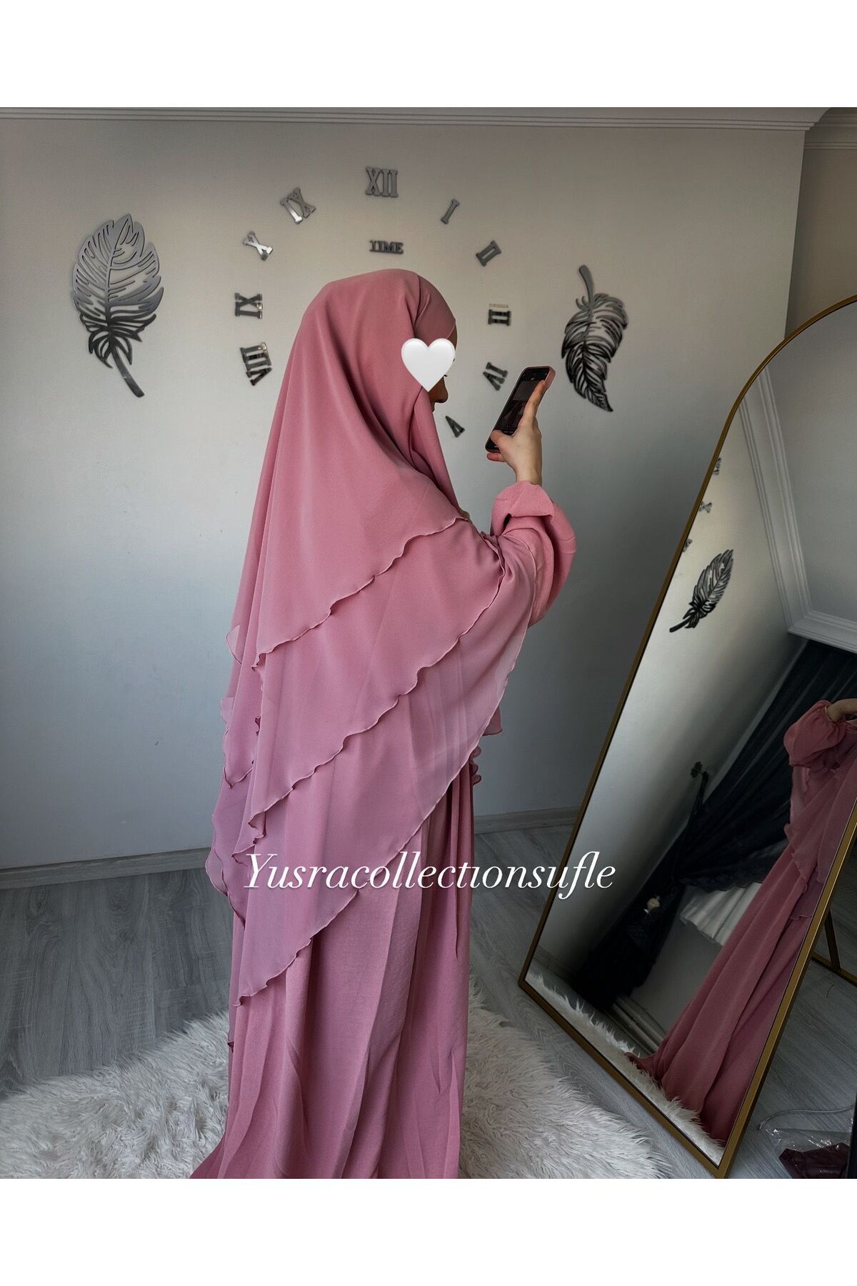 Yüsra Collection  Ayrobin Elbise Ve Uzun Sufle 2’li Takım - Görsel 2