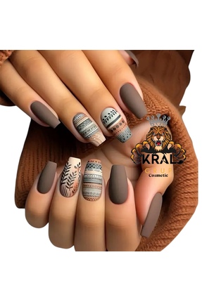 KRAL GRUP KOZMETİK Nail Art Takma Tırnak, Tırnak Seti, Zararsız Kolay Yapıştı...