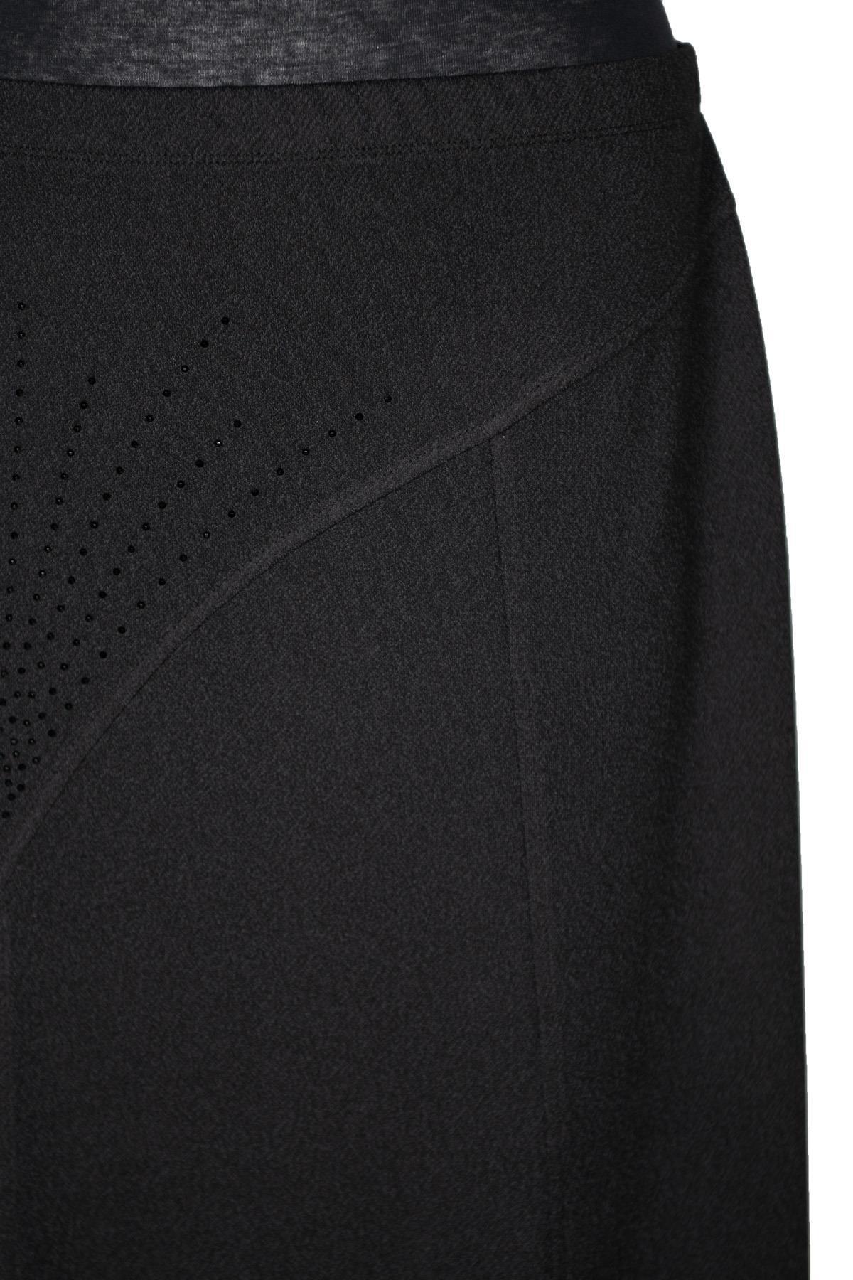 HESNA Women's Nida Winter Plus Size Unlined Elastic Black Skirt