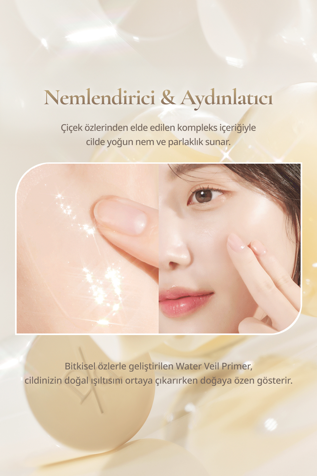 Çiçek Özleriyle Nemlendiren, Aydınlatan ve Pürüzsüzleştiren Makyaj Bazı Water Veil Primer — بژ 8696 — تصویر 5 از 9