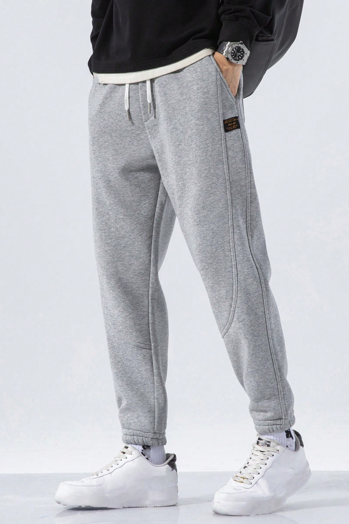 GENIUS STORE Erkek Eşofman İçi Polarlı Bağcıklı Bel Jogger Spor Eşofman Altı SPOR-ESF001