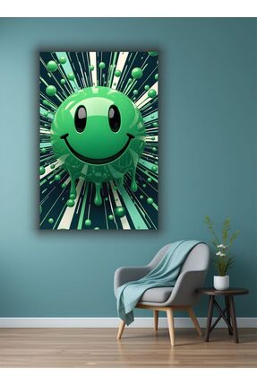 bds art sanatı evinize taşır Sanatsal Smile Gülen Yüz Temalı Dekoratif Cam Tablo