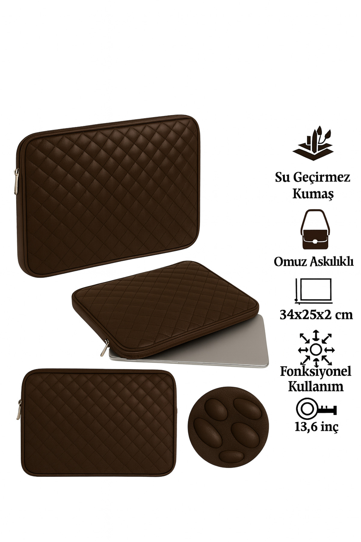 Moda West  Macbook Air Pro 13.3" Ve 14" Inç Laptop Notebook Tabletlere Uyumlu Evrak Dosya Bilgisayar Çantası - Görsel 3