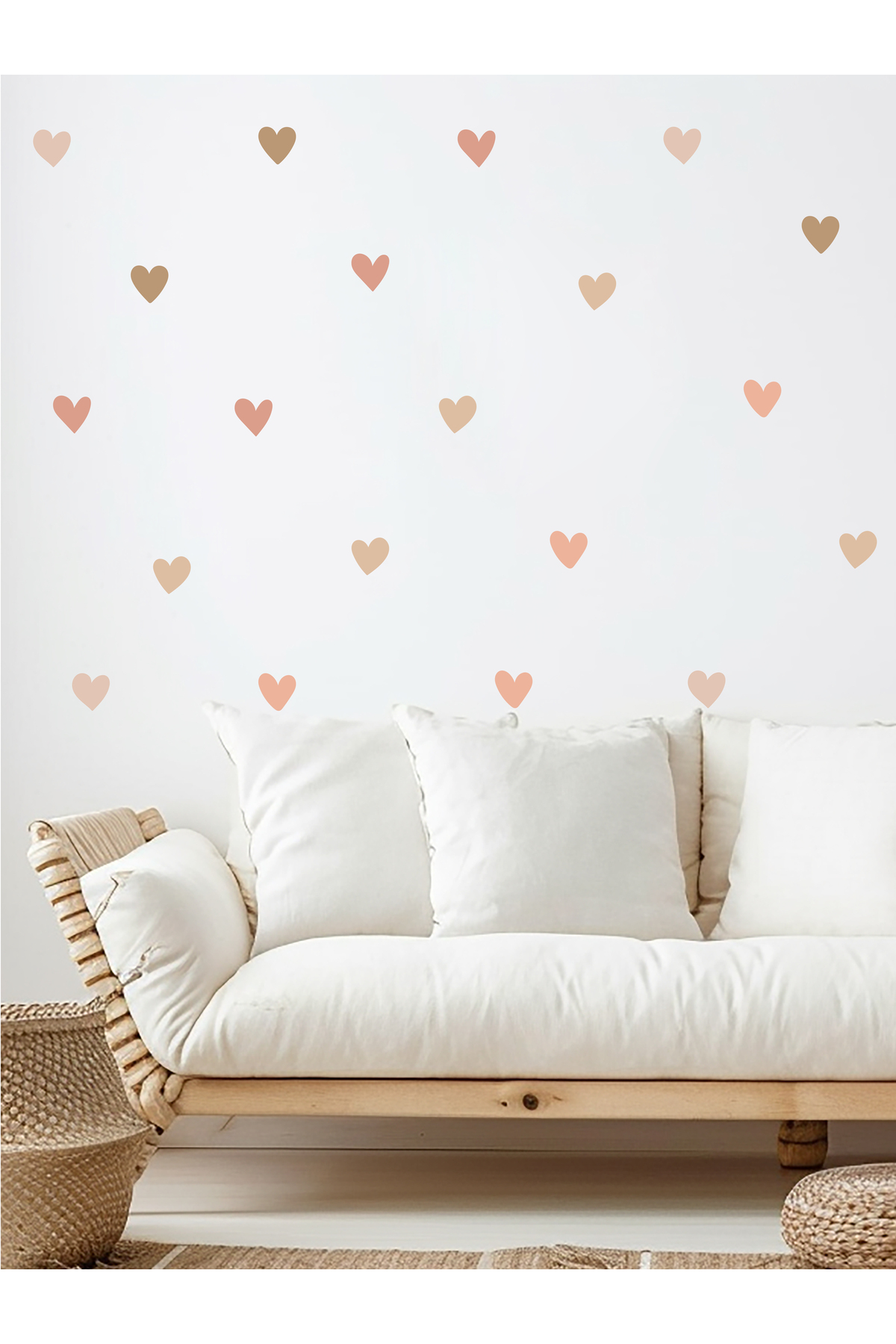 Boho Asymmetric Hearts Baby & Kids Room Wall Sticker