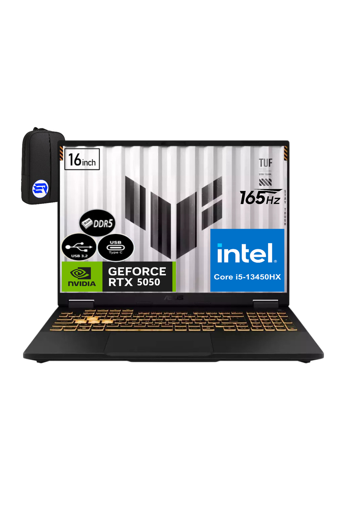 Tuf F16 FX608JH-RV082 i5-13450HX 16GB 512GB SSD RTX5050 165Hz Win11P 16" WUXGA +